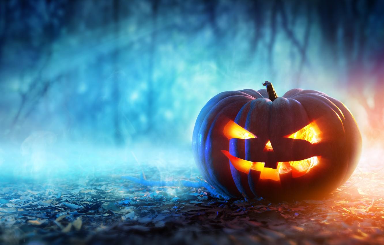 1332x850 Wallpaper halloween, pumpkin, evil face image for desktop, section праздники