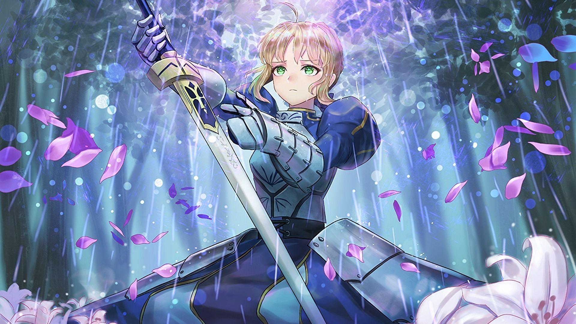 1920x1080 Desktop Wallpaper Blossom, Anime Girl, Saber, Fate Grand Order, HD Image, Picture, Background, 276839