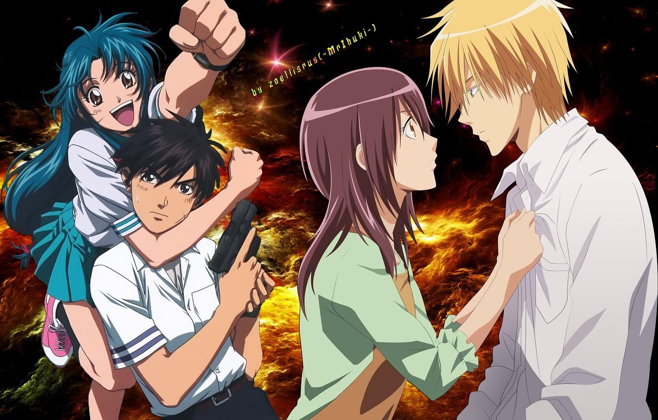1332x850 Wallpaper Anime, Different, Crossover, Kaichou Wa Maid Sama!, Full Metal Panic Image For Desktop, Section прочее