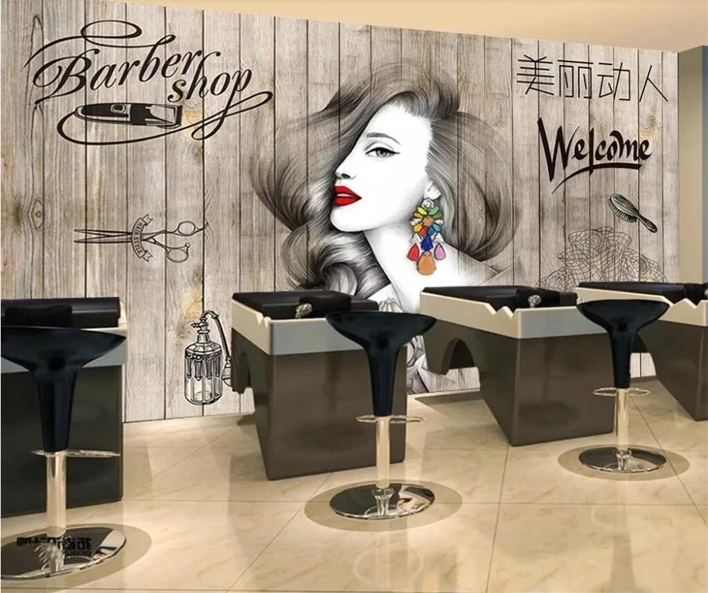 1000x837 beibehang Custom wallpaper 3D photo mural Nordic hair salon hair salon beauty salon barber shop background wall board wallpaper. Wallpaper