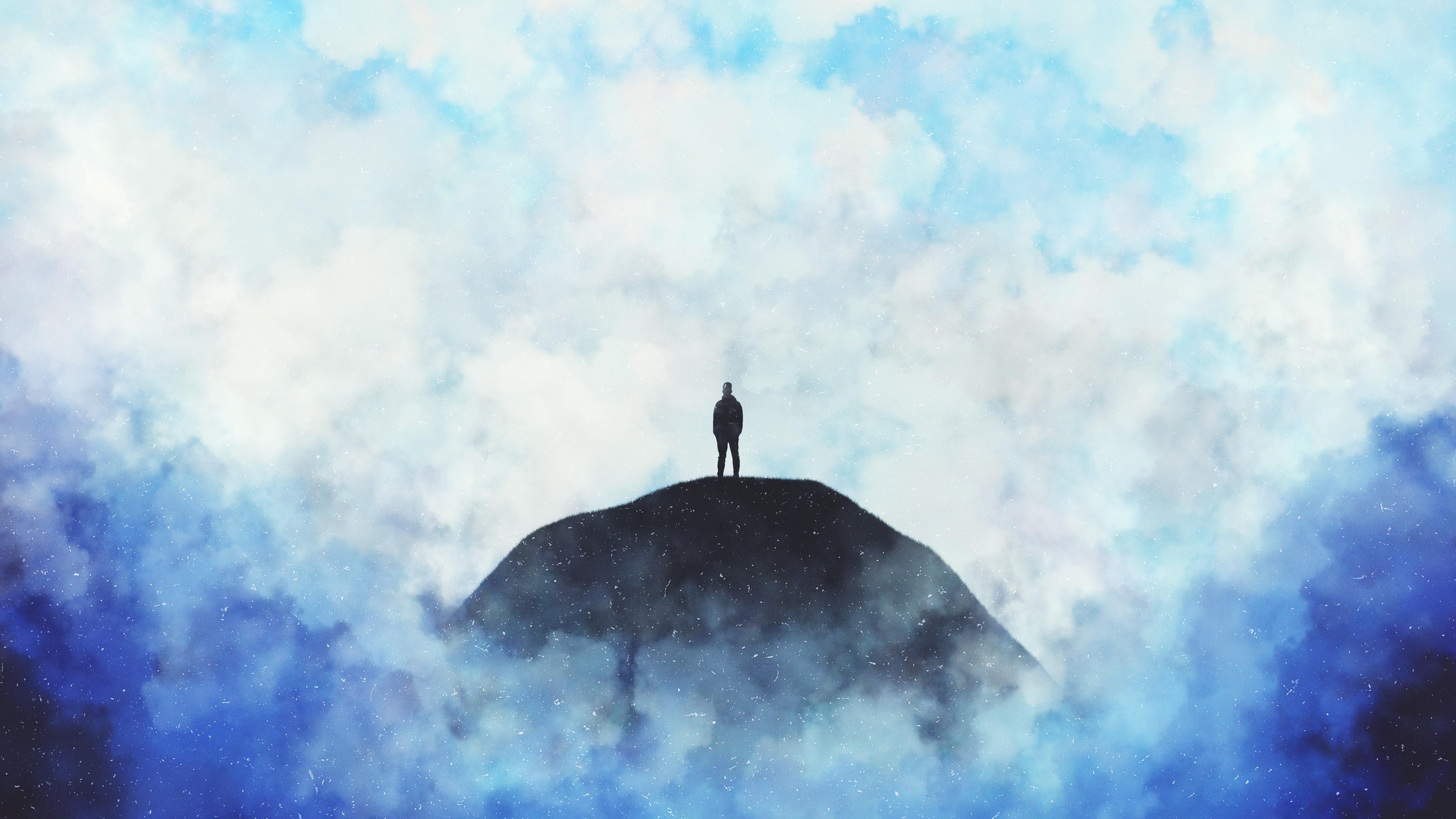 3840x2160 4K Silhouette Loneliness Clouds Wallpaper - [3840x2160]