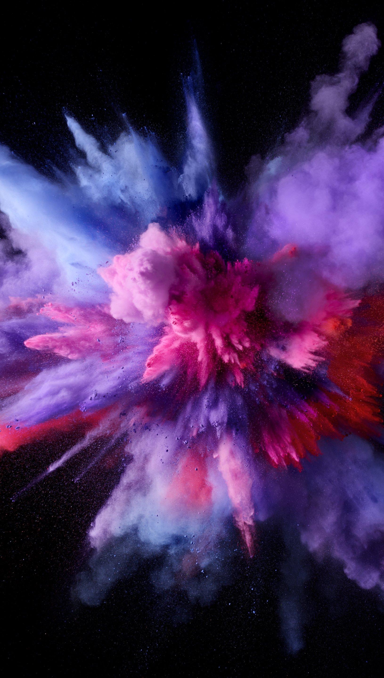 1630x2880 Explosion colored dust and smoke Wallpaper 5k Ultra HD