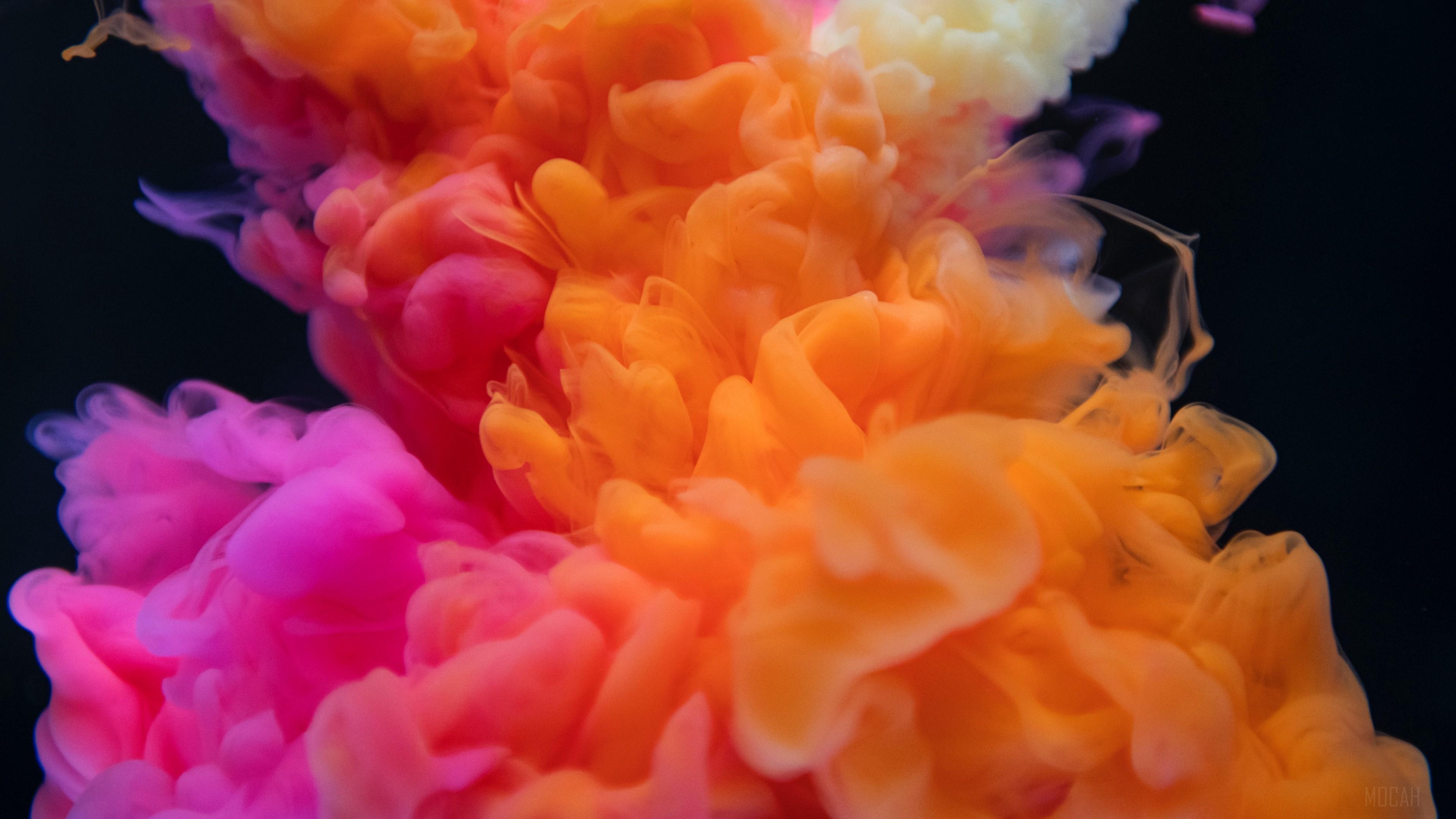 3840x2160 smoke, bunches, colored smoke, orange, pink 4k wallpaper. Mocah HD Wallpaper