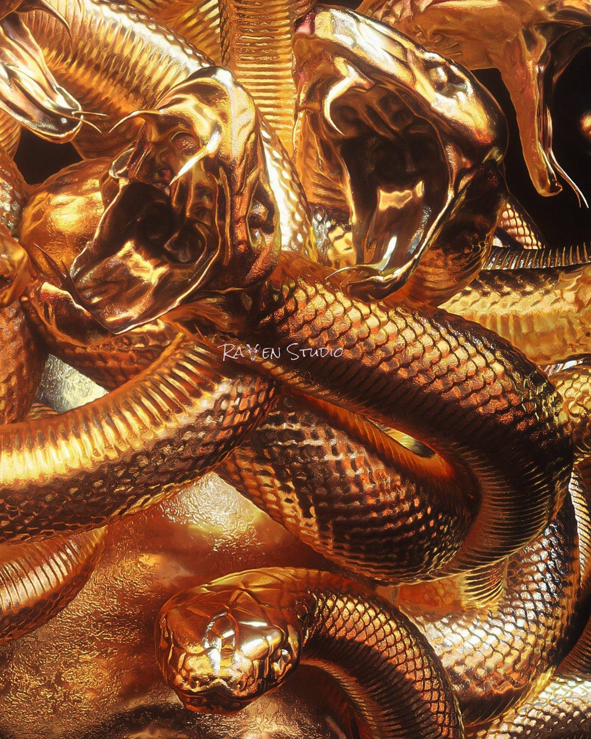 2000x2500 The Limited and Collection Edition Handmade 18K Gold Queen Medusa. Gold aesthetic, Medusa, Artwork