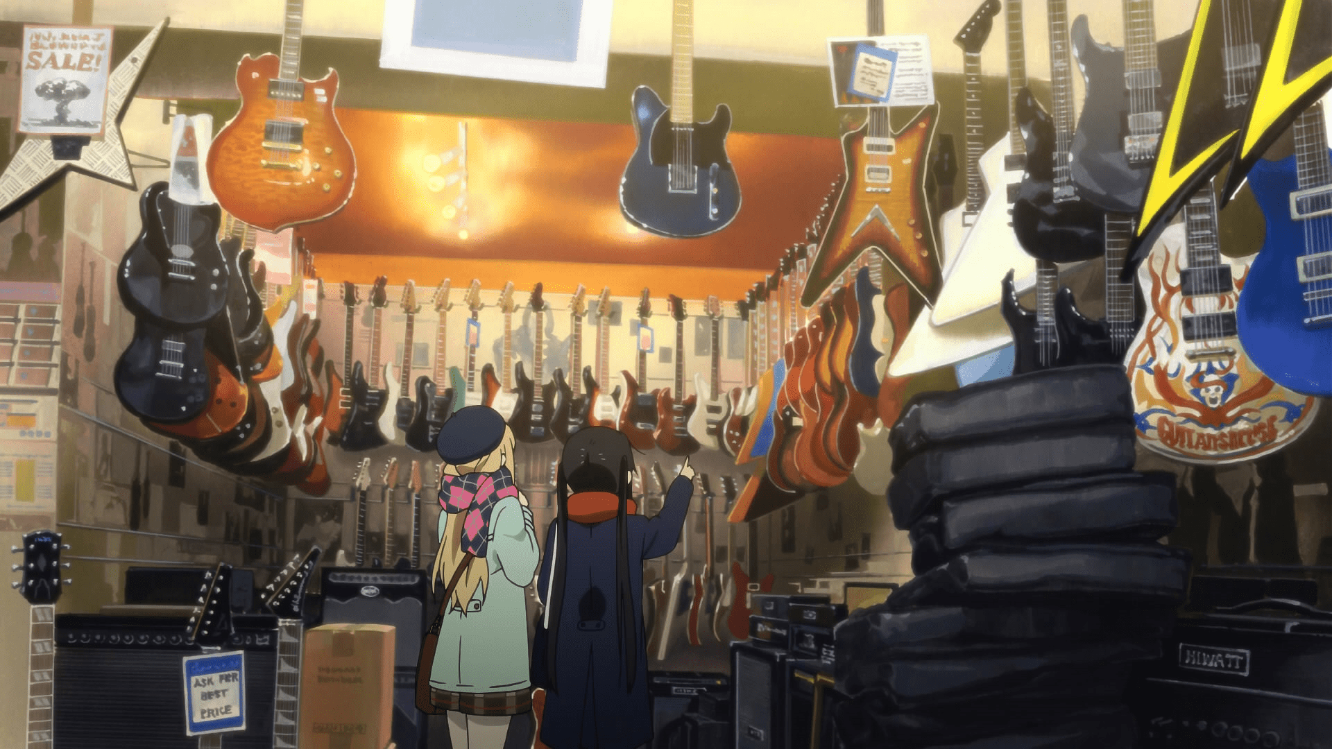 1920x1080 K ON Guitar Shop Anime Girls Musical Instrument Anime Wallpaper:1920x1080