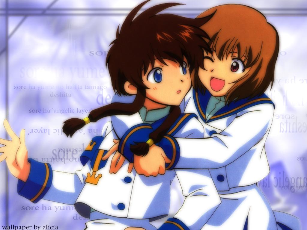 1024x768 Angelic Layer Wallpaper: Misaki and Tamayo