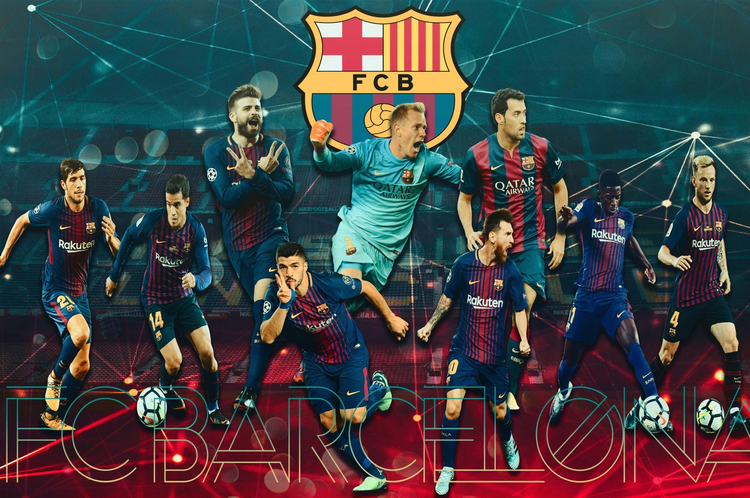 2560x1700 Download 2560x1700 Fc Barcelona, Digital Art, Football Wallpaper for Chromebook Pixel
