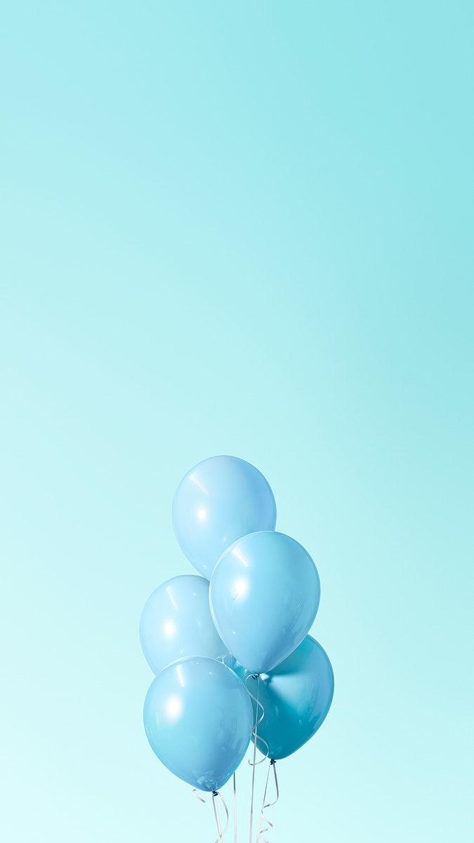 675x1200 Pastel blue balloons mobile phone