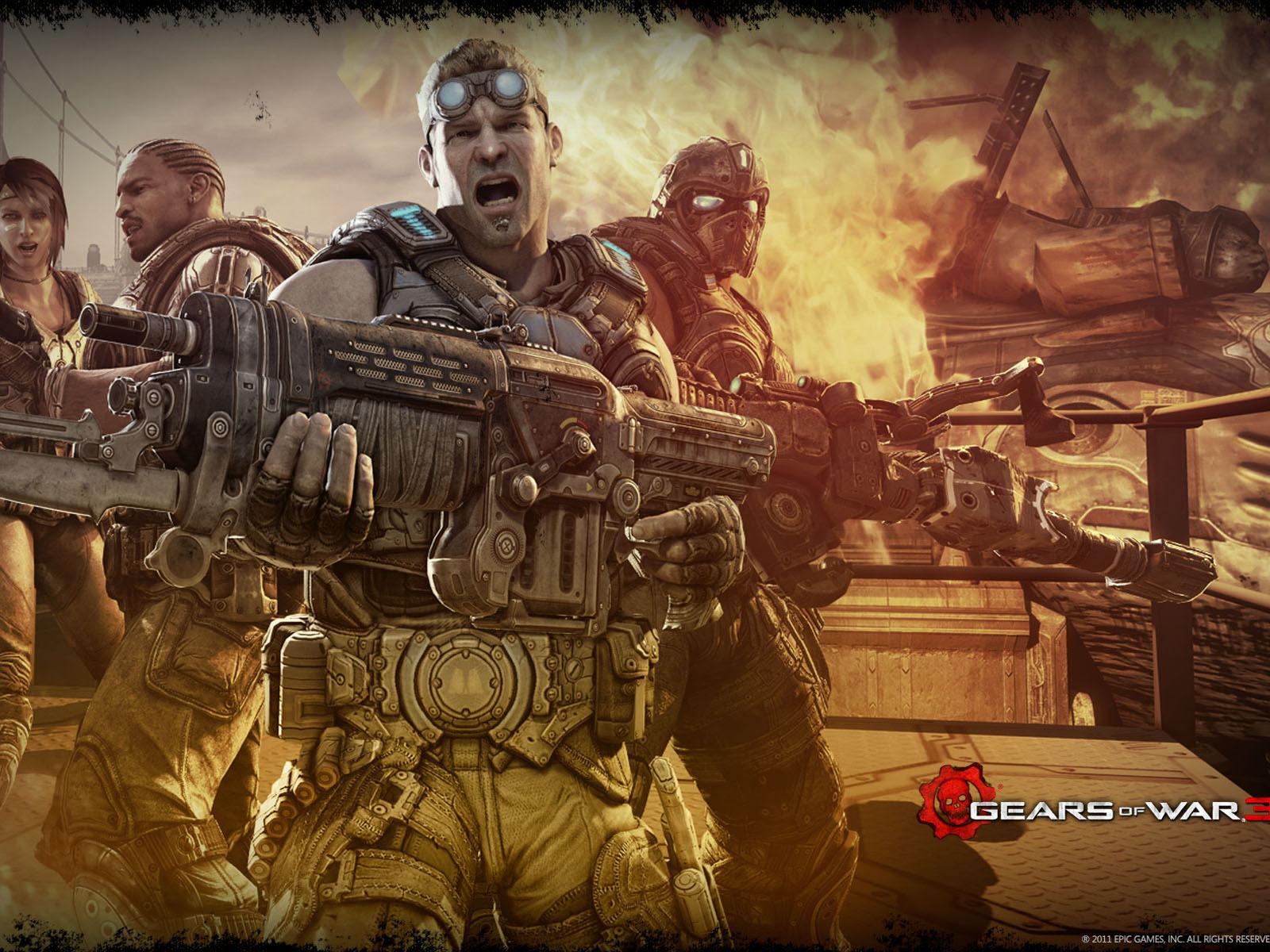1600x1200 Gears Of War 3 Delta Squad Member Wallpaper