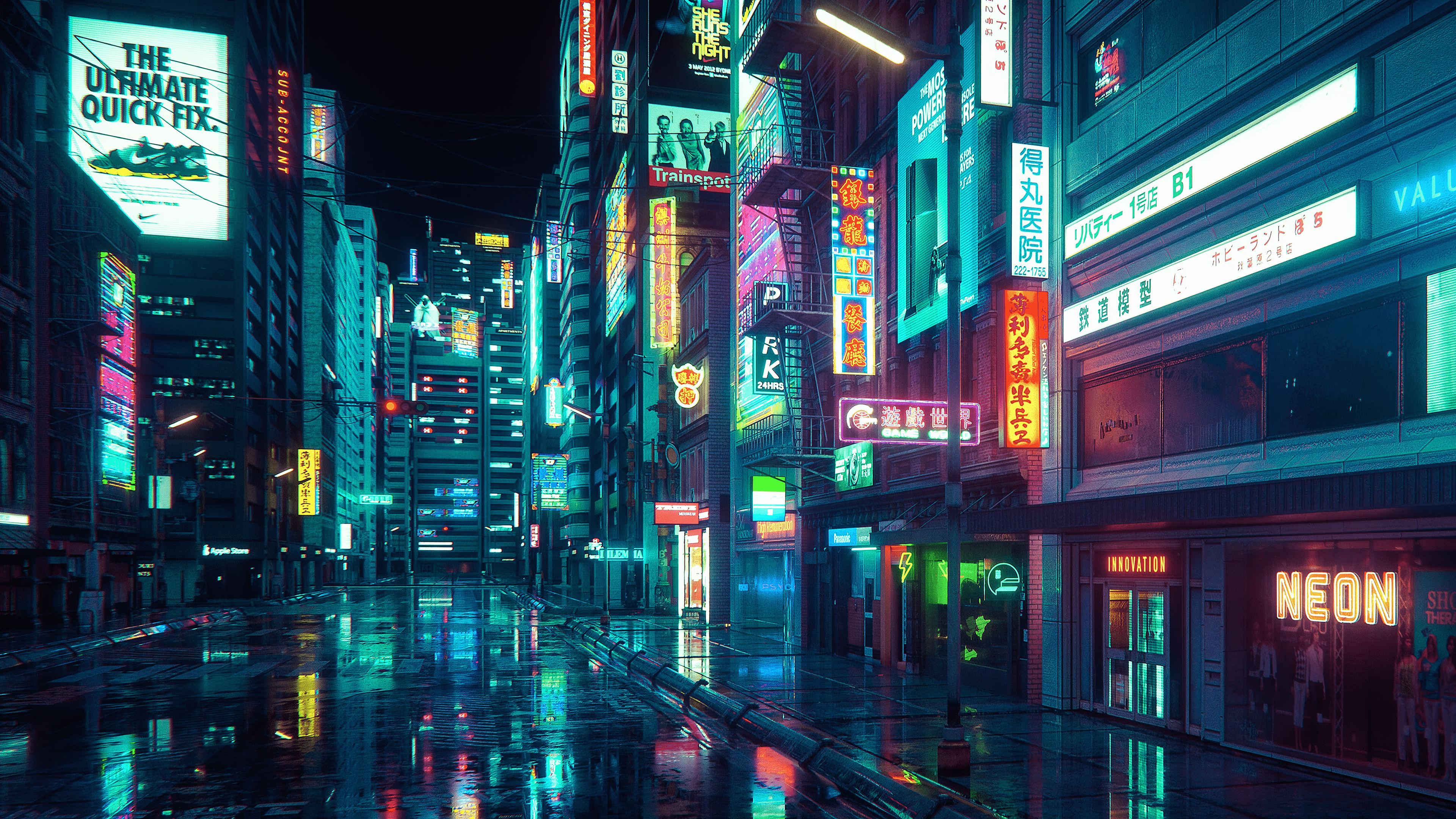 3840x2160 Neon by Mark Chang [3840x2160]. Cyberpunk, 3840x2160 wallpaper, Neon wallpaper