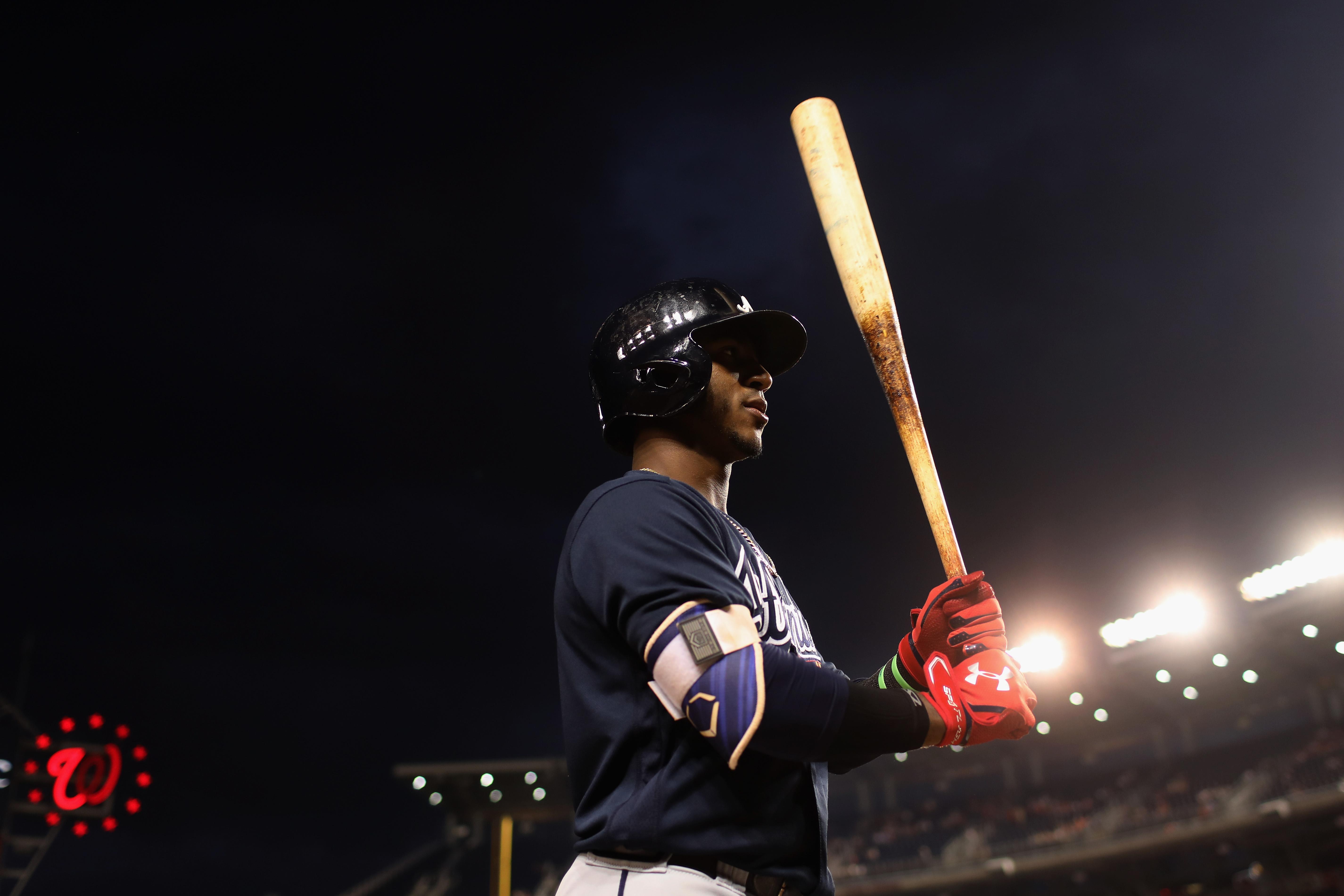 5702x3802 Atlanta Braves Ozzie Albies has a fan in actor Charlie Sheen