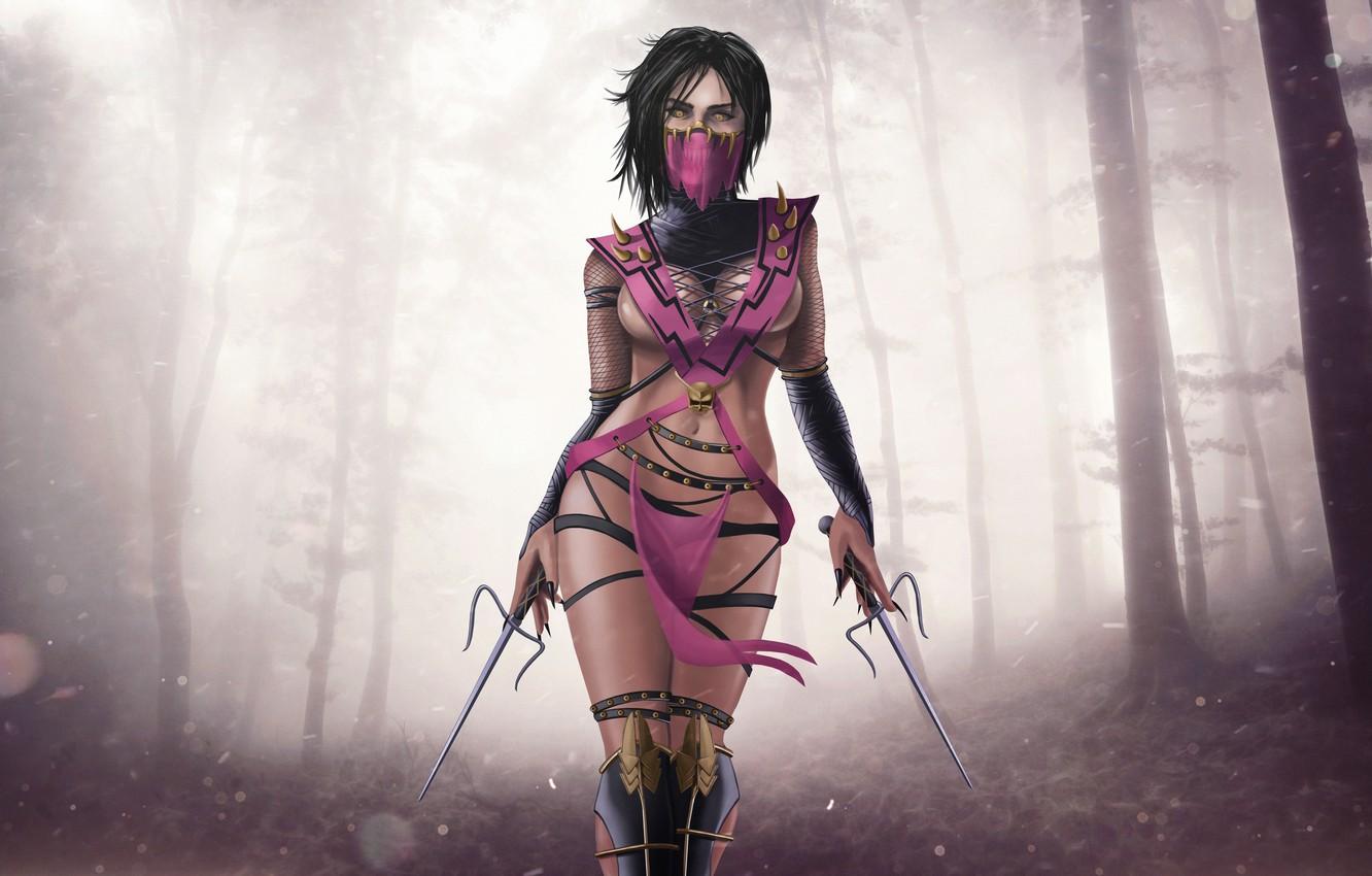 1332x850 Wallpaper Fog, The game, Forest, Background, Sparks, Fantasy, Fighter, Art, Art, Mortal Kombat, Mortal Kombat, , Mileena, Milina, Game Art, madeinkipish image for desktop, section игры