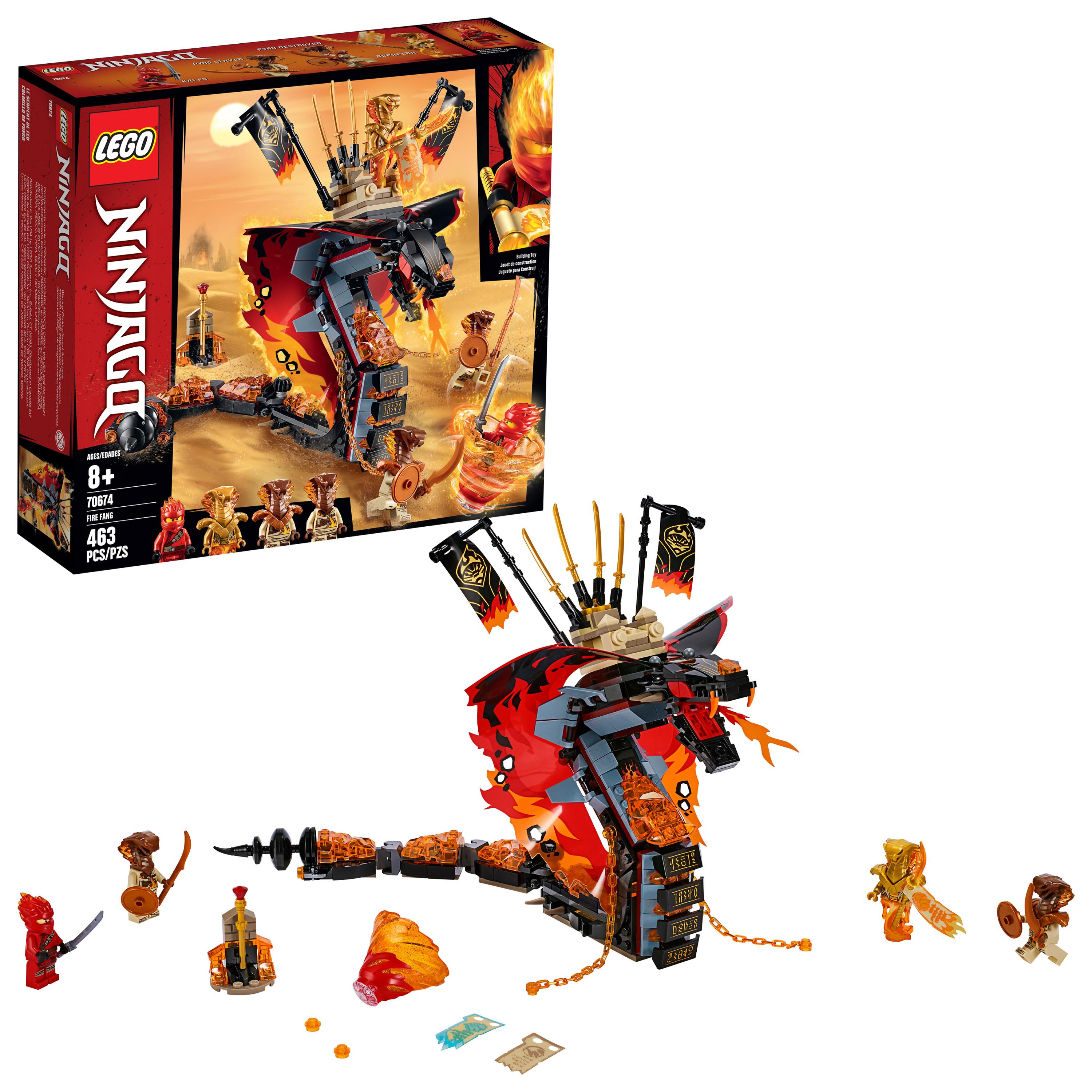 3000x3000 LEGO NINJAGO Fire Fang 70674 Snake Action Building Toy for Kids with Ninja Minifigures (463 pieces)