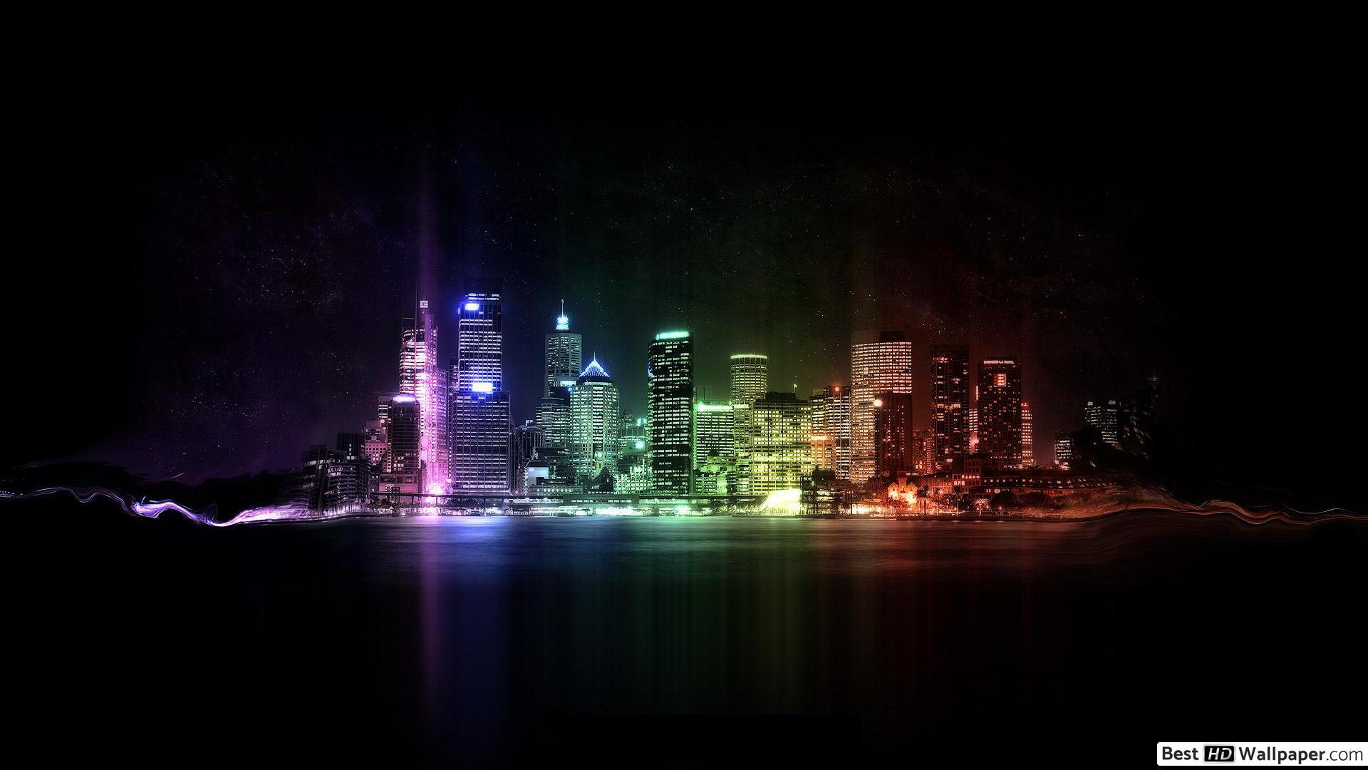 1920x1080 Rainbow city HD wallpaper download