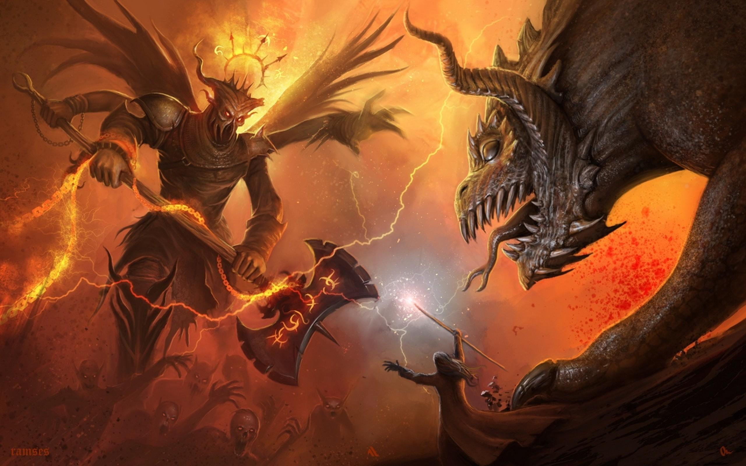 2560x1600 Anime Perfect: Image Of Image Of Anime Angel And Demon Fighting