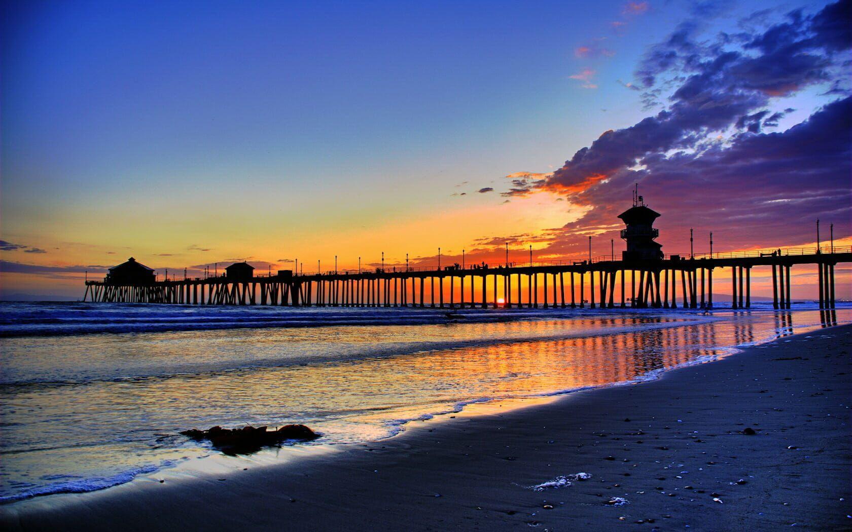 1680x1050 California Beach Sunset Wallpaper, HD California Beach Sunset Background