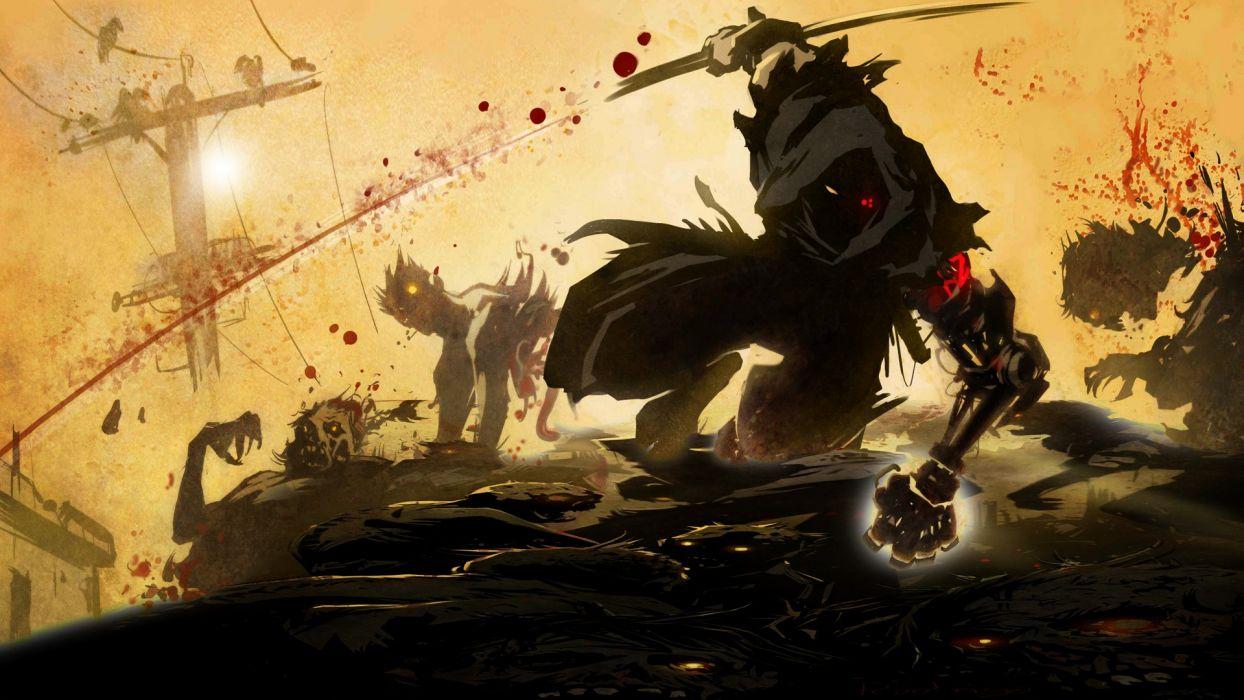 1244x700 Ninja Gaiden Z videogames anime warrior dark zombies blood wallpaperx1080