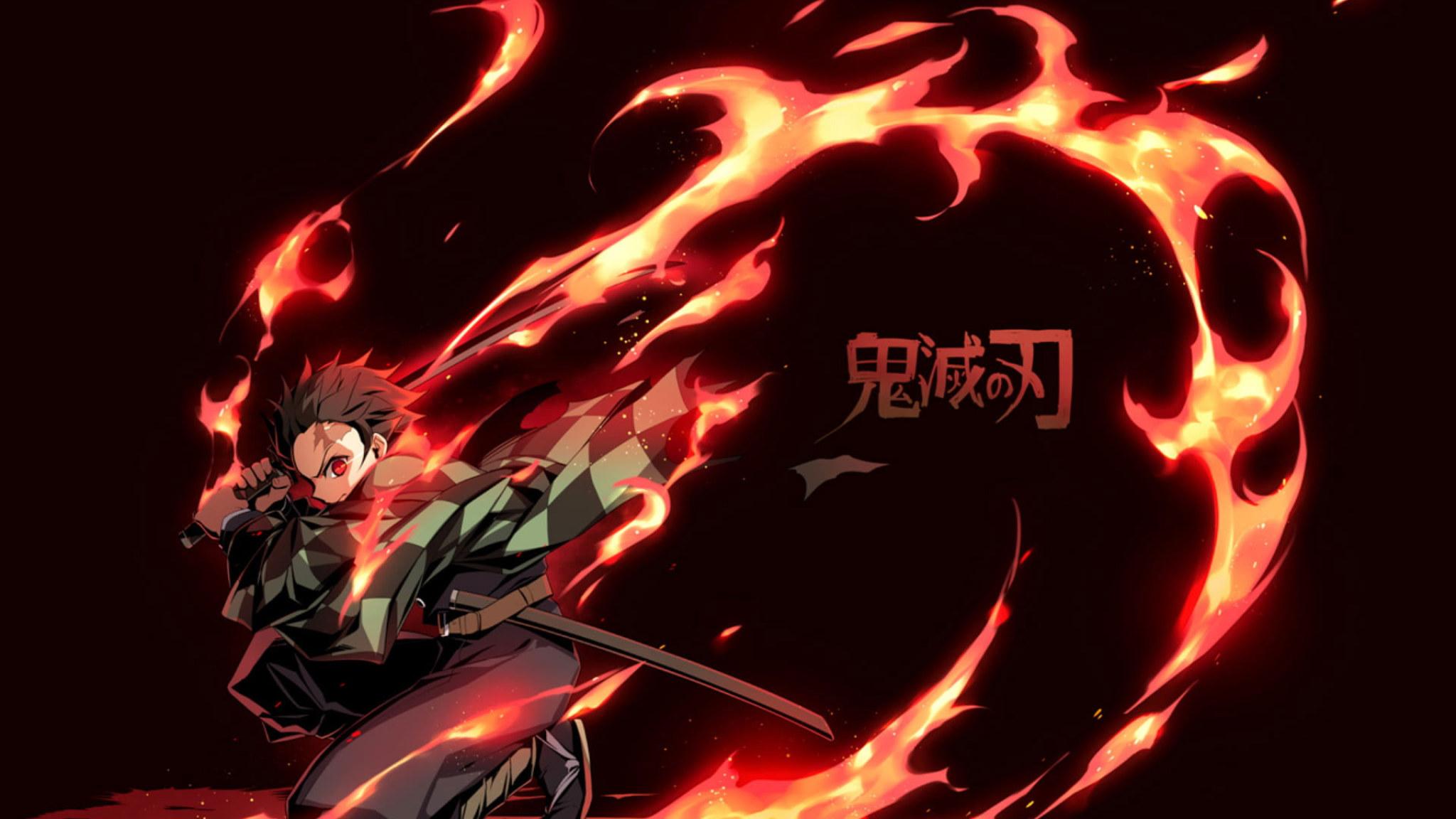 2048x1152 Kimetsu no Yaiba wallpaper, Anime, Demon Slayer, Boy, Fire, Katana, Red Eyes • Wallpaper For You HD Wallpaper For Desktop & Mobile