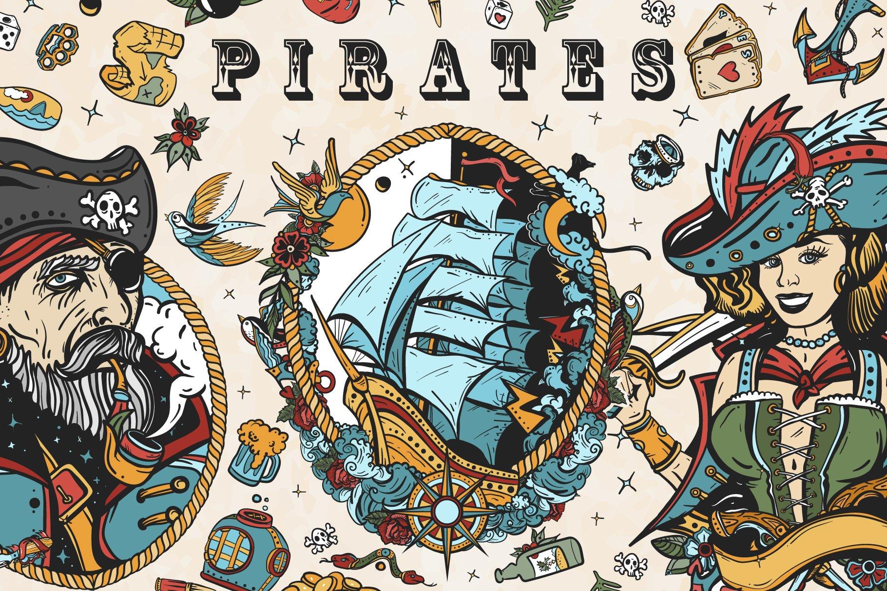 1820x1214 Pirates old school tattoo