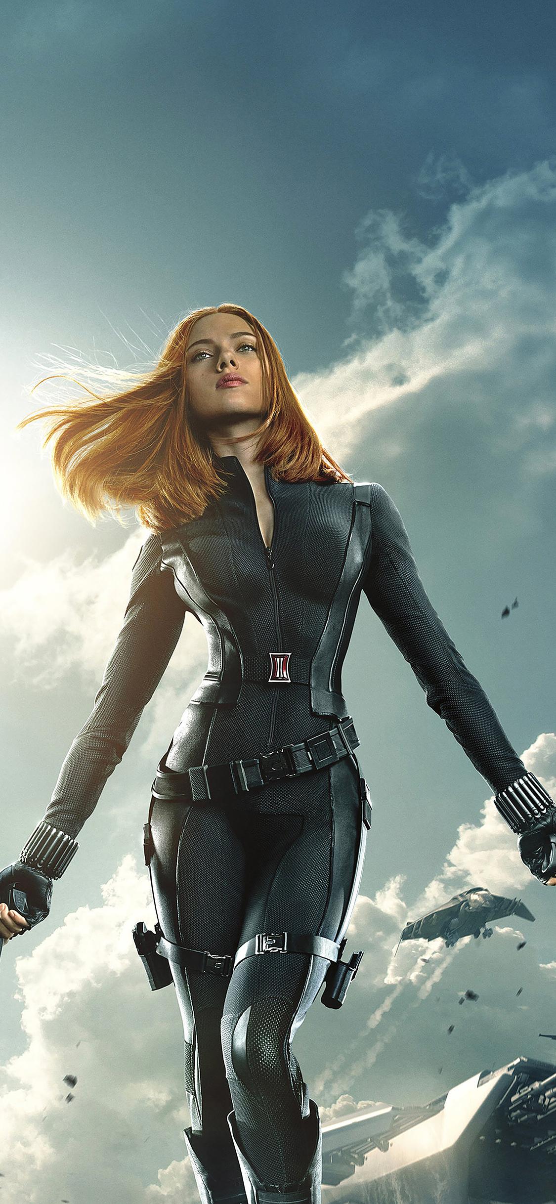 1125x2436 captain america black widow film face