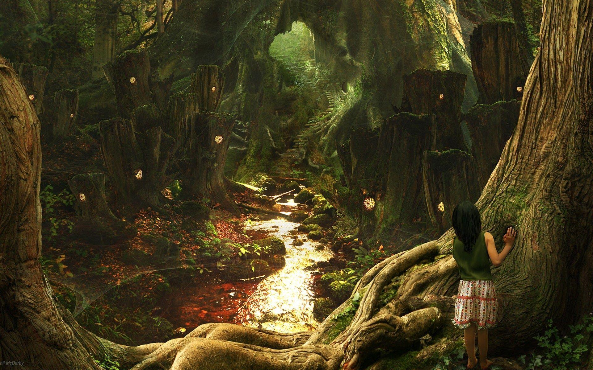 1920x1200 Nền Truyện Cổ Tích.  Hình nền Fairy Tale Forest