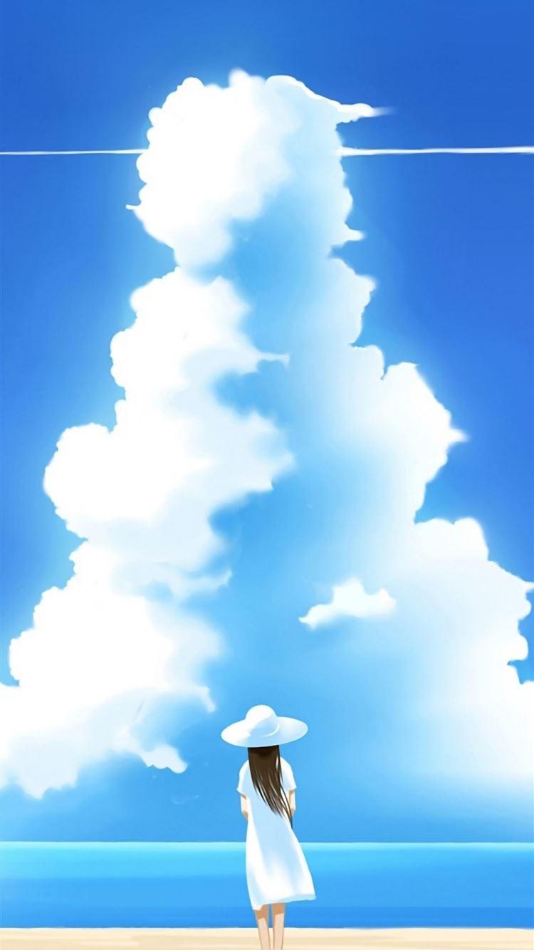 750x1334 Beautiful Summer Day Illustration iPhone Wallpaper Free Download