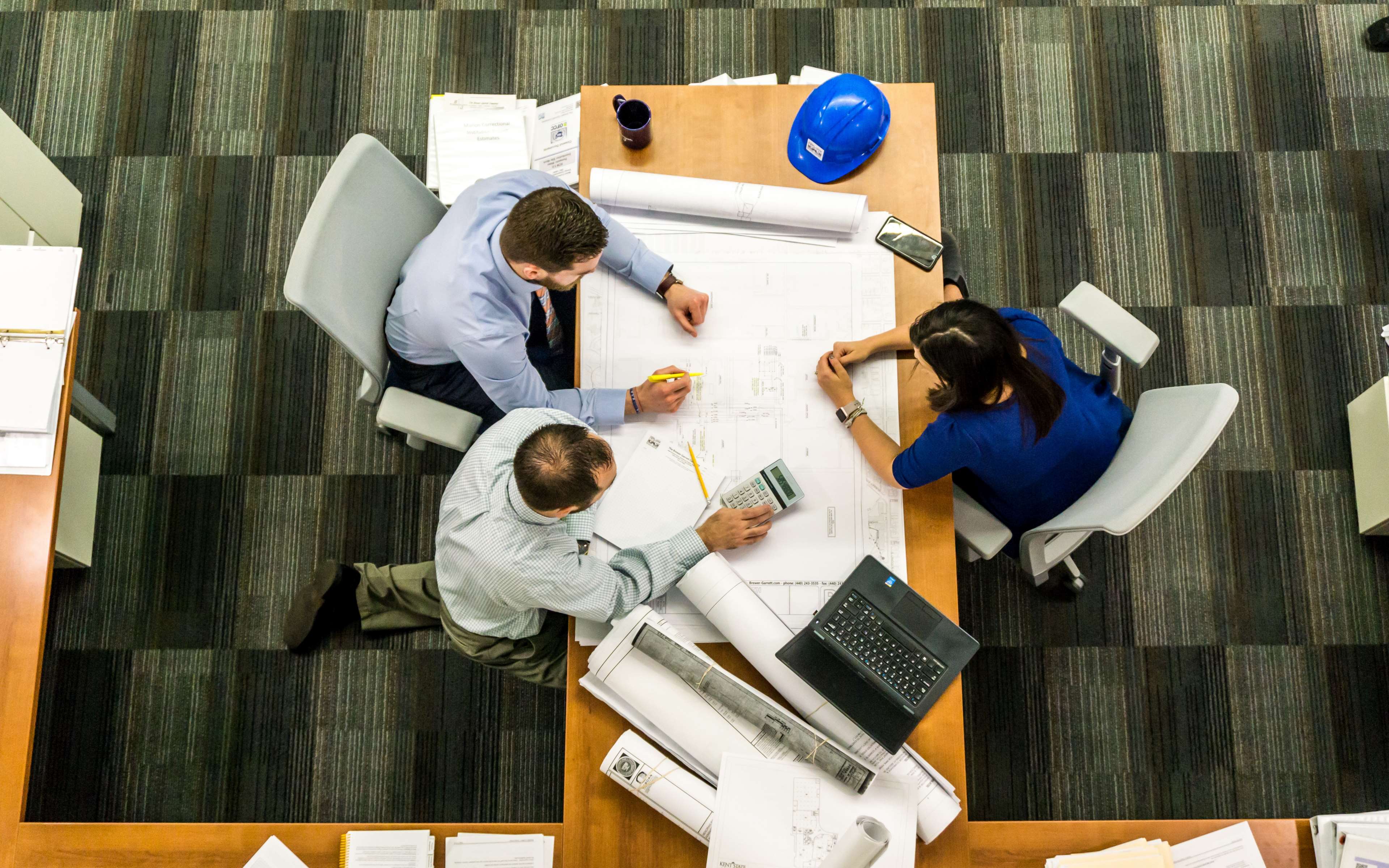 3840x2400 adult, architect, blueprint, business, chairs, collaboration, conference, construction, design, desk, document, engineering, group, helmet, indoors, laptop, man, meeting, men, office, paper, people, plan, presentation, 4k wallpaper. Cool