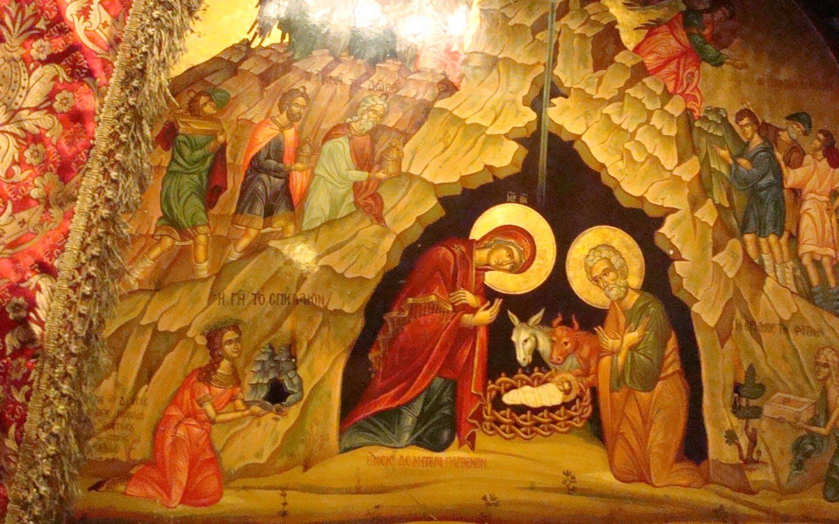 1680x1050 catholic wallpaper, holy places, tapestry, art, textile, nativity scene, painting, mythology, visual arts