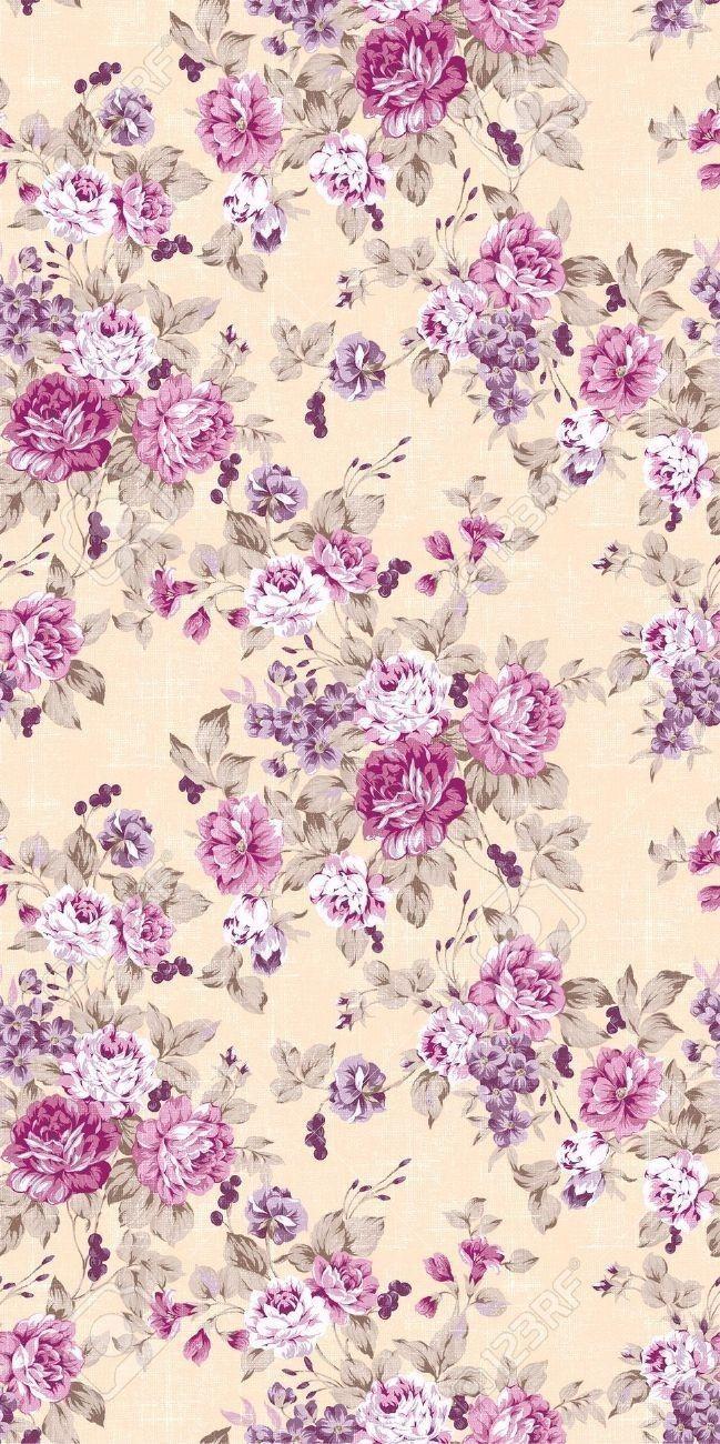 649x1300 Purple Vintage Flower Wallpaper