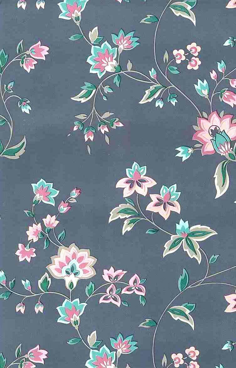 753x1176 Waverly Gray Vintage Floral Wallpaper Blue Rose Green Taupe