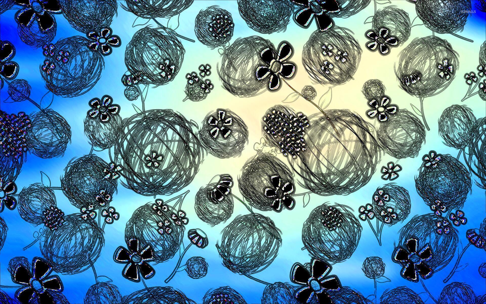 1920x1200 Yarn balls and daisies wallpaper Art wallpaper