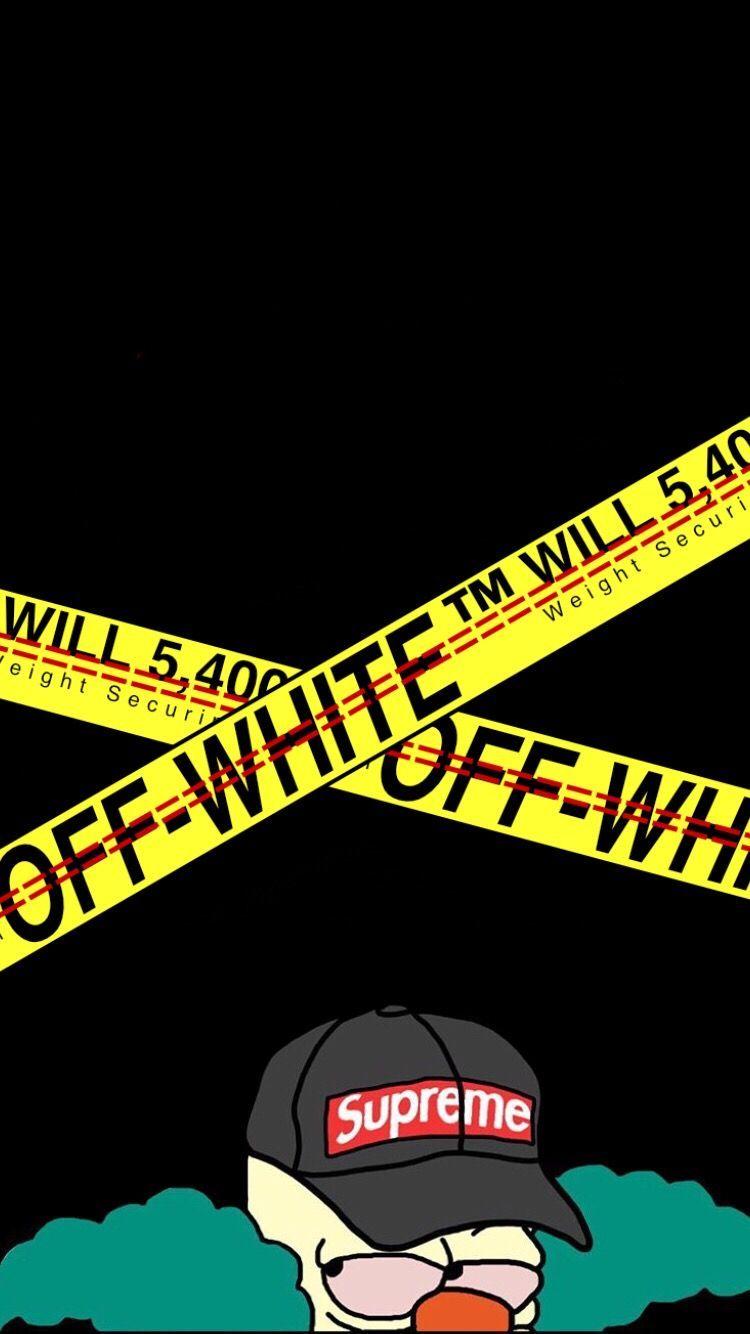750x1334 Off White Supreme Wallpaper
