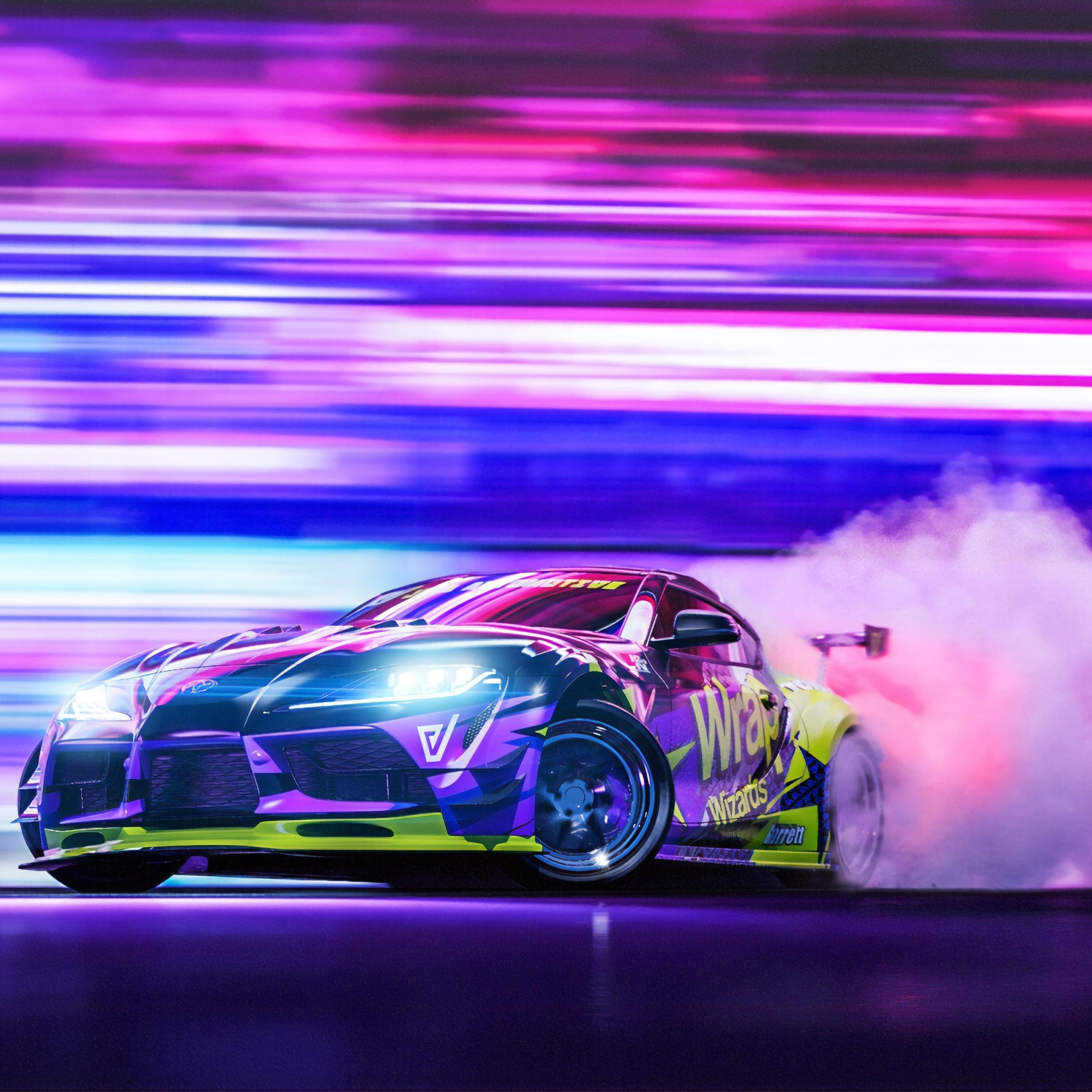 2560x2560 Toyota Supra Wallpaper 4K, Drift, Colorful, Cars
