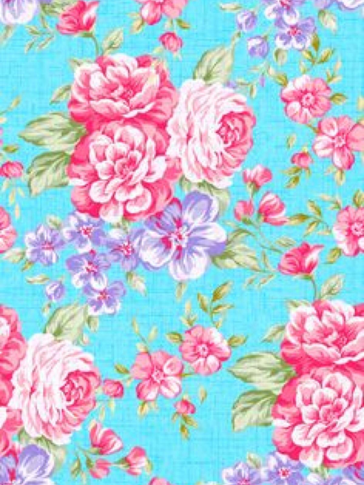 1200x1600 Blue And Pink Flower Wallpaper Romantic Background Wallpaper Girly HD HD Wallpaper