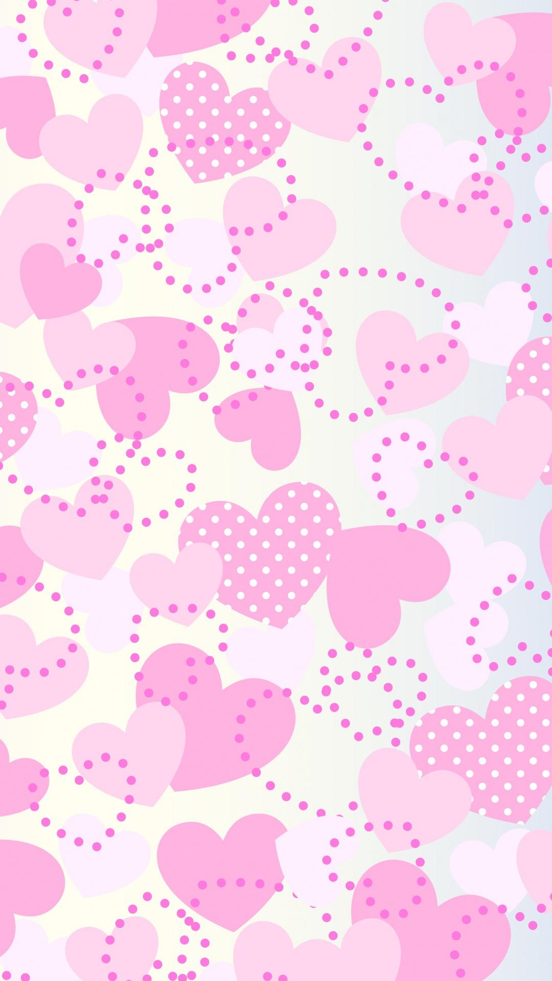 1080x1920 Download Pink, girly, hearts, abstract wallpaper, 1080x Samsung Galaxy S S Note, Sony Xperia Z, Z Z Z HTC One, Lenovo Vibe, Google Pixel OnePlus Honor Xiaomi Redmi Note