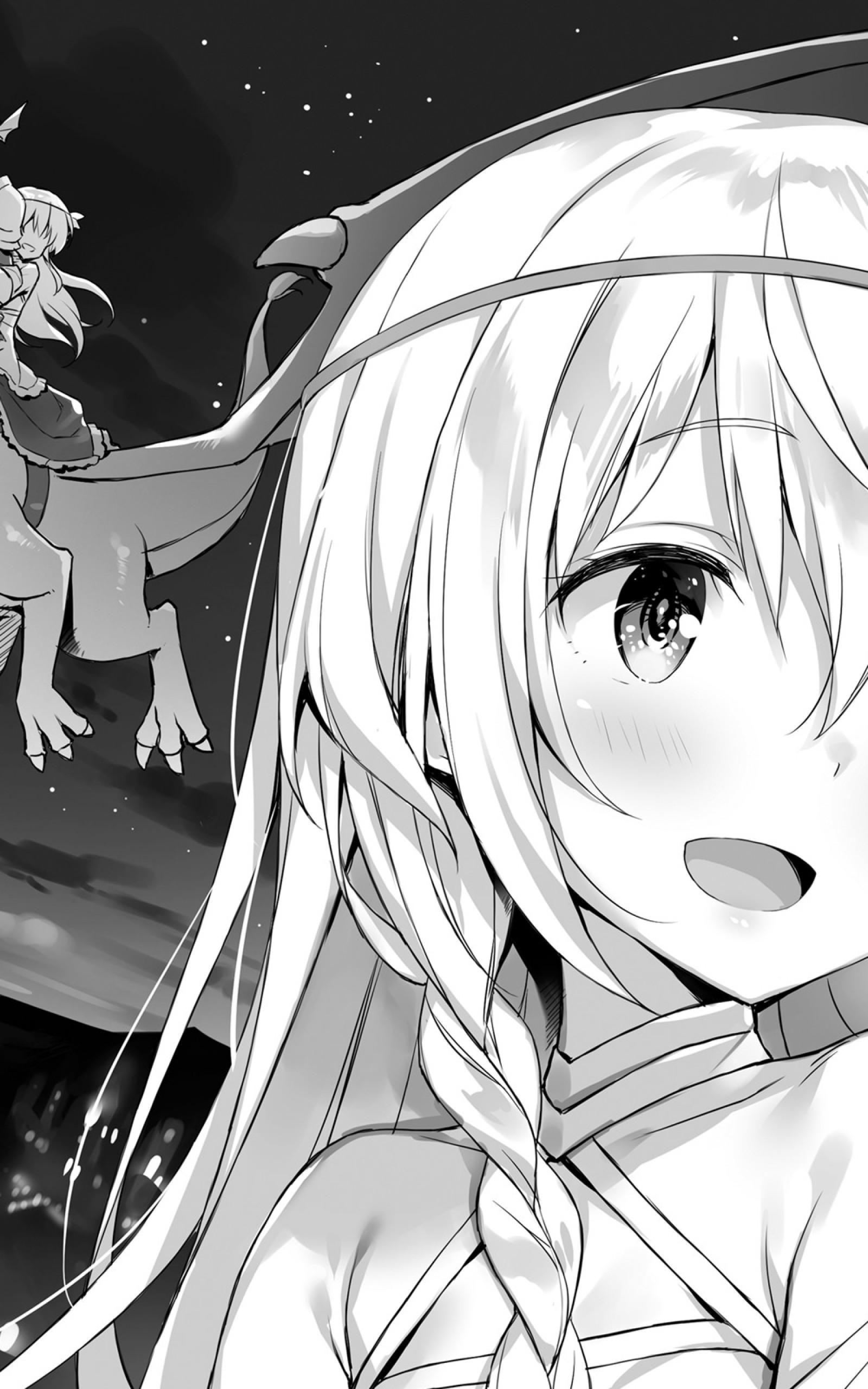 1600x2560 Download 1600x2560 Konosuba, Aqua, Dragon, Black And White Wallpaper for Google Nexus 10