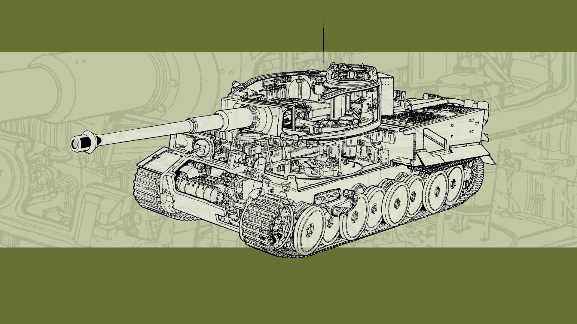 1920x1080 Tiger I Tank Blueprint