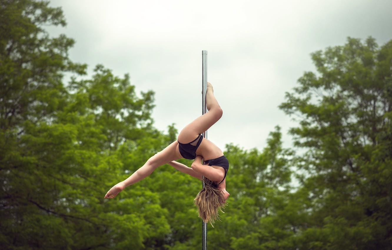 1332x850 Wallpaper girl, pole, not a strip, Elodie, acrobatics image for desktop, section спорт