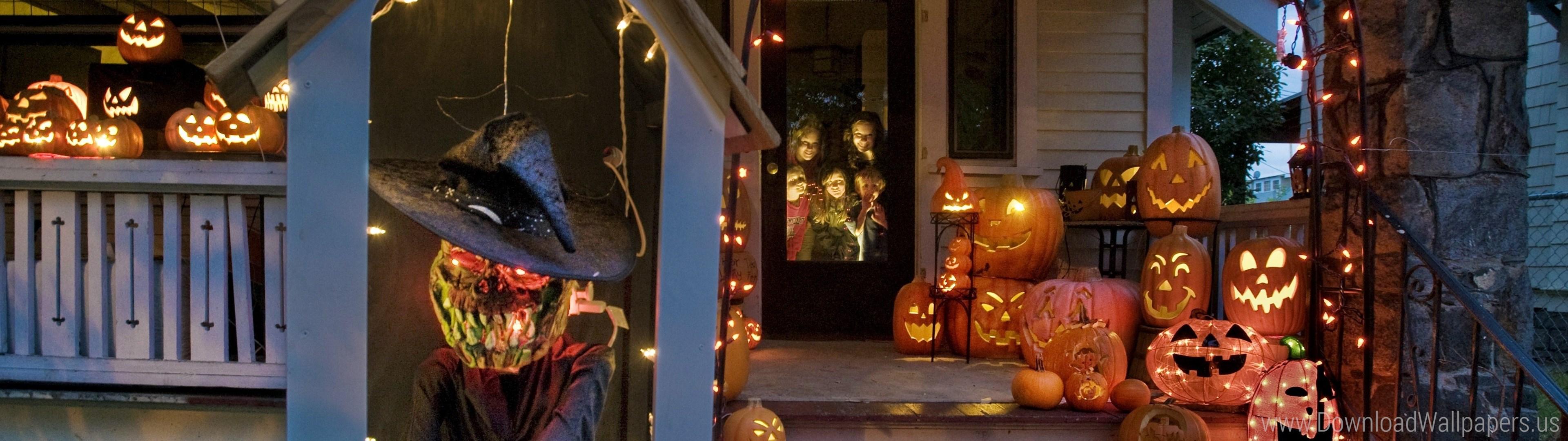 3840x1080 Decoration Houses For Halloween