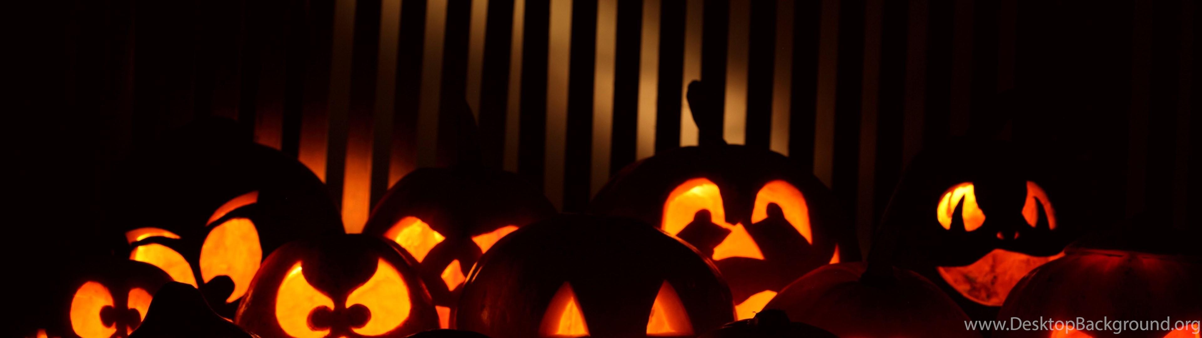 3840x1080 Happy Halloween Wallpaper Desktop Background
