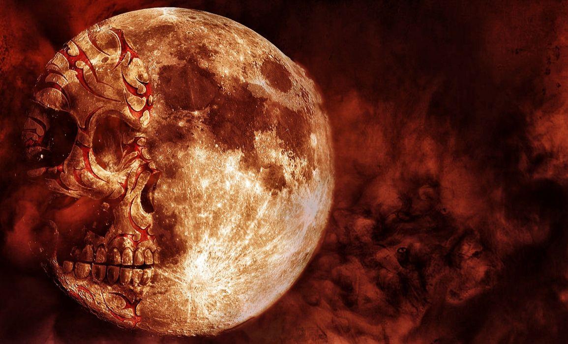 1155x700 Skull Moon Red Cloud Horror Spooky Evil Dark wallpaperx1164