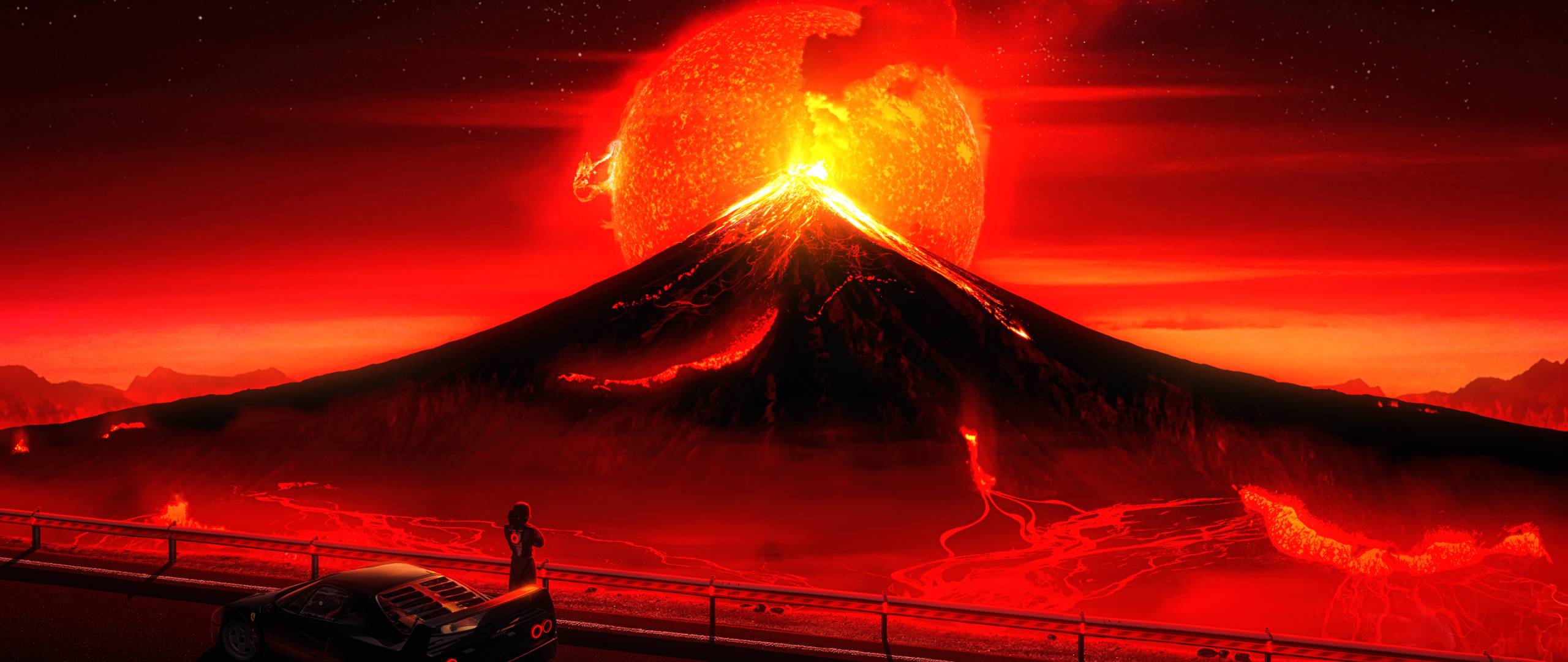 2560x1080 Volcano 4K 2560x1080 Resolution Wallpaper, HD Artist 4K Wallpaper, Image, Photo and Background