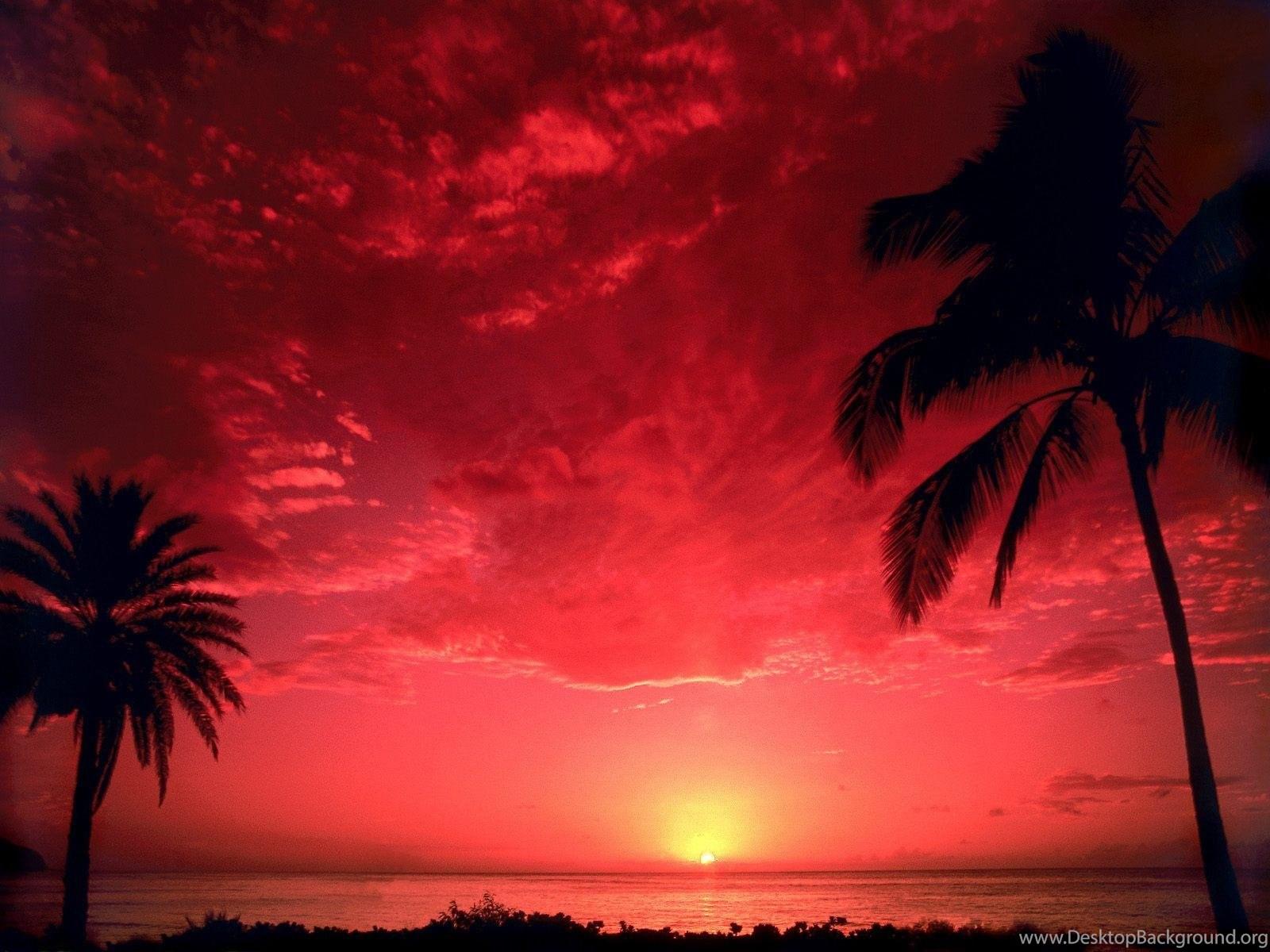1600x1200 Red Sunset Cocoa Beach Desktop Background