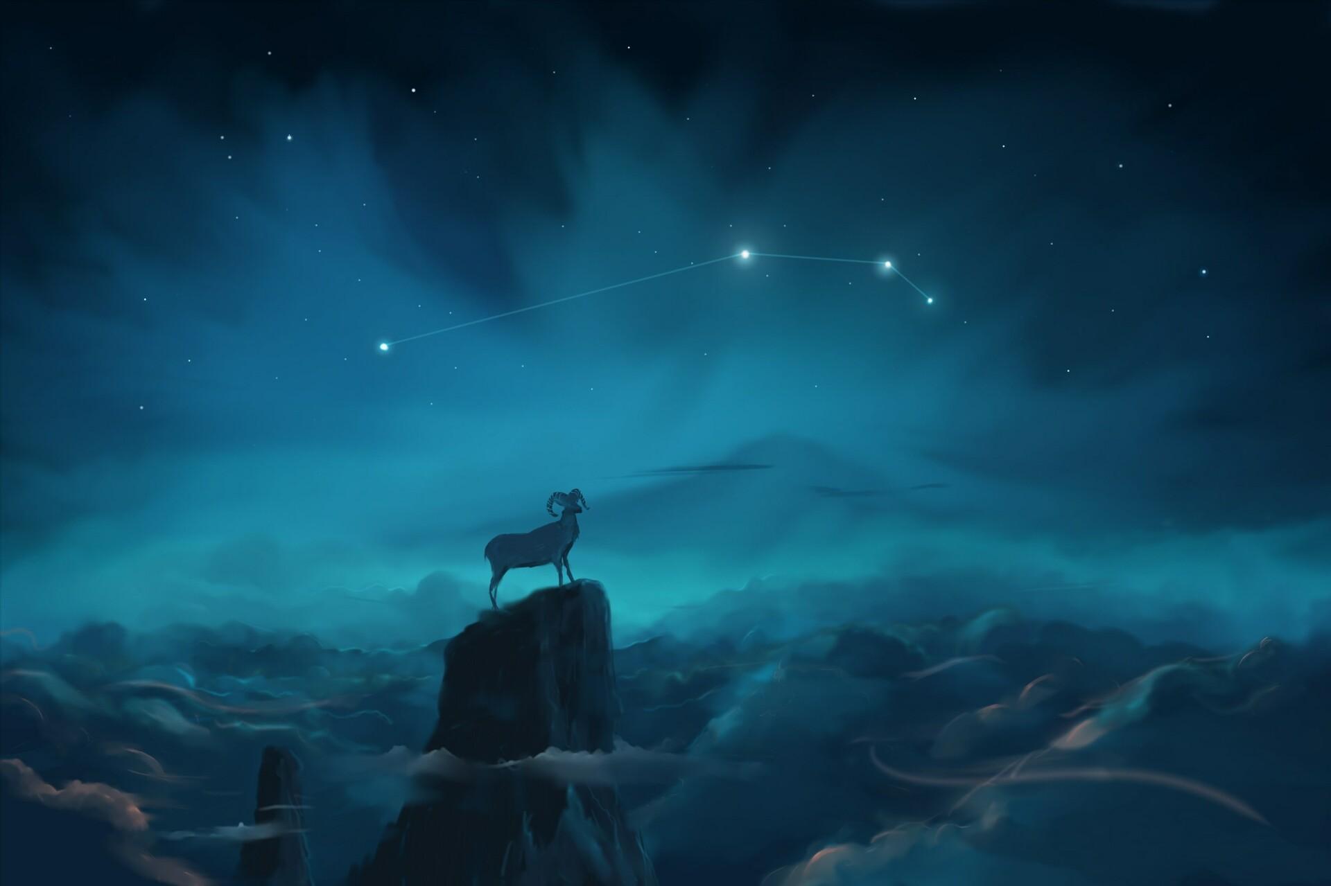 1920x1279 Aries Constellation Painting (Zodiac Set), Ahmad Alromeadheen