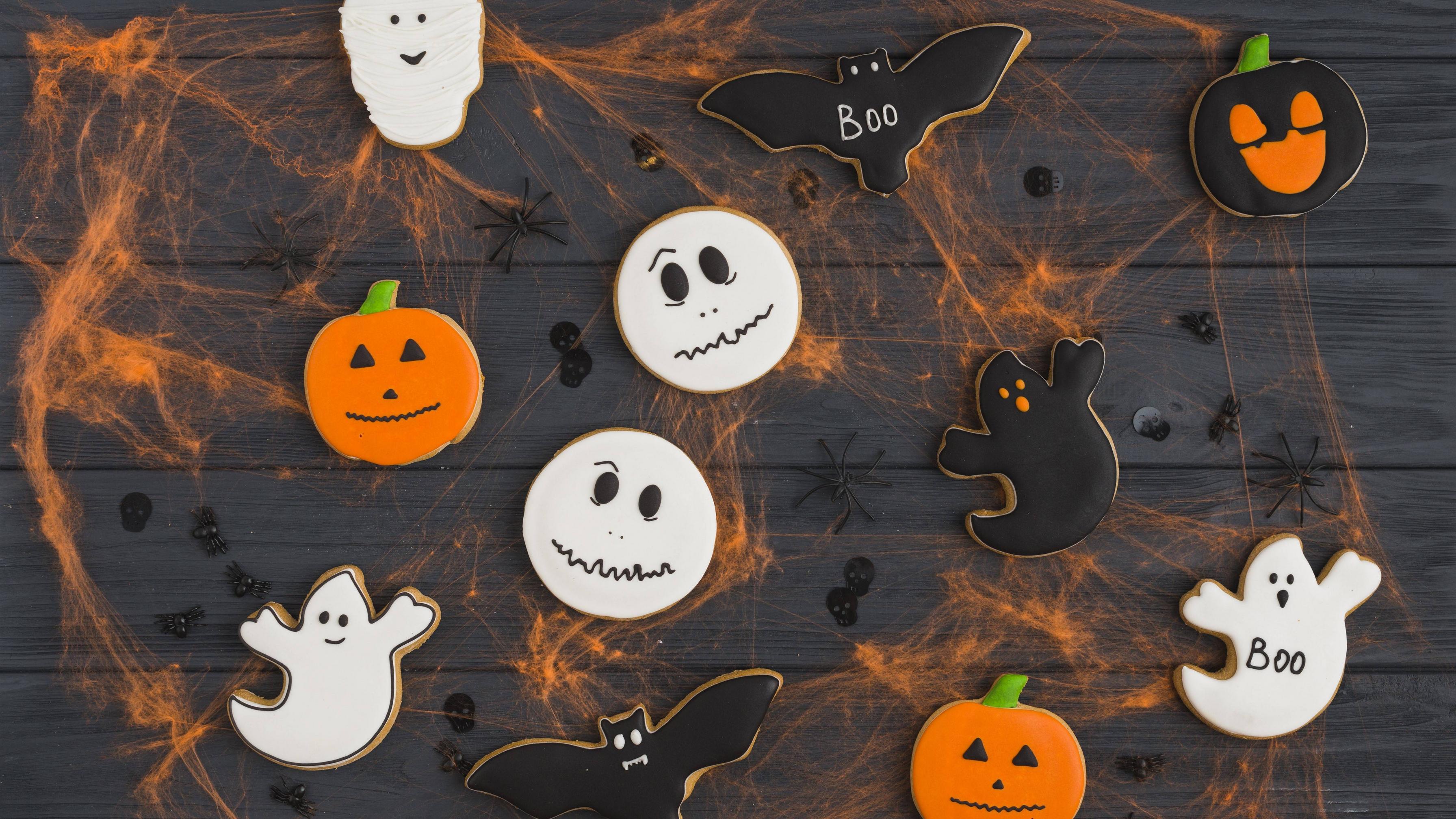 3584x2016 Wallpaper Halloween, cookies, food 5120x2880 UHD 5K Picture, Image