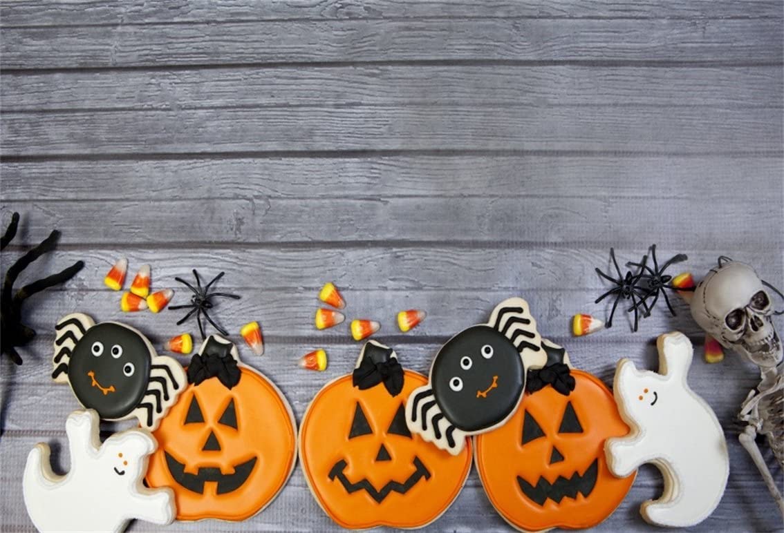 1134x772 Amazon.com : CSFOTO 5x3ft Background for Pumpkin Pie Happy Halloween Photography Backdrop Funny Ghost Spider Gingerbread Skeleton Celebrate Halloween Party Decor Children Photo Studio Props Polyester Wallpaper