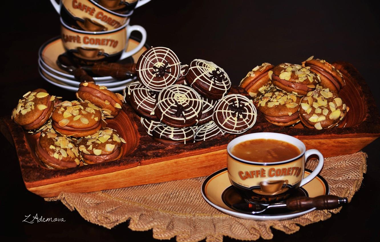 1332x850 Wallpaper coffee, cookies, cakes, Halloween image for desktop, section еда