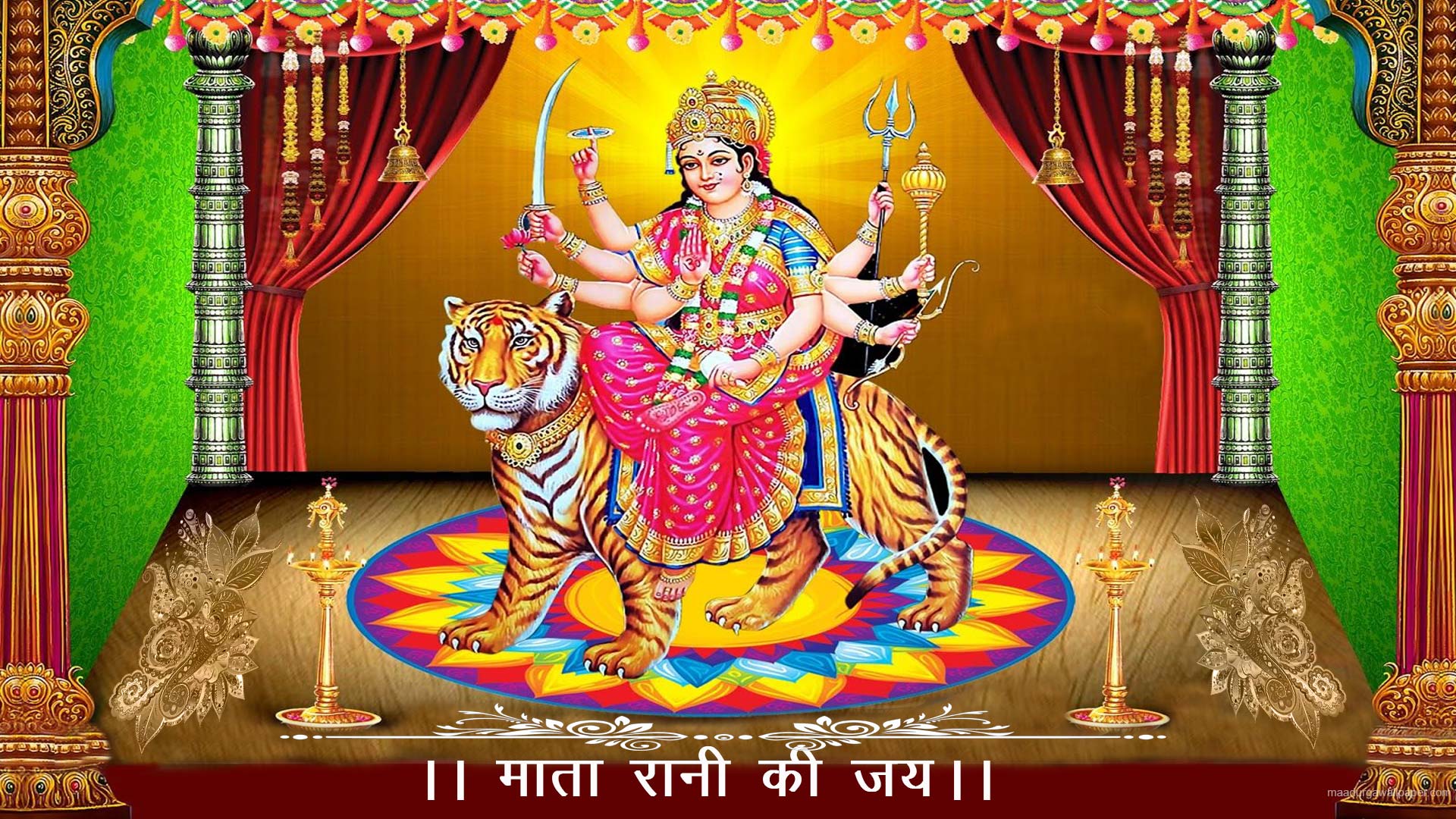 1920x1080 navratri wallpaper, place of worship, temple, event, ceremony, ritual