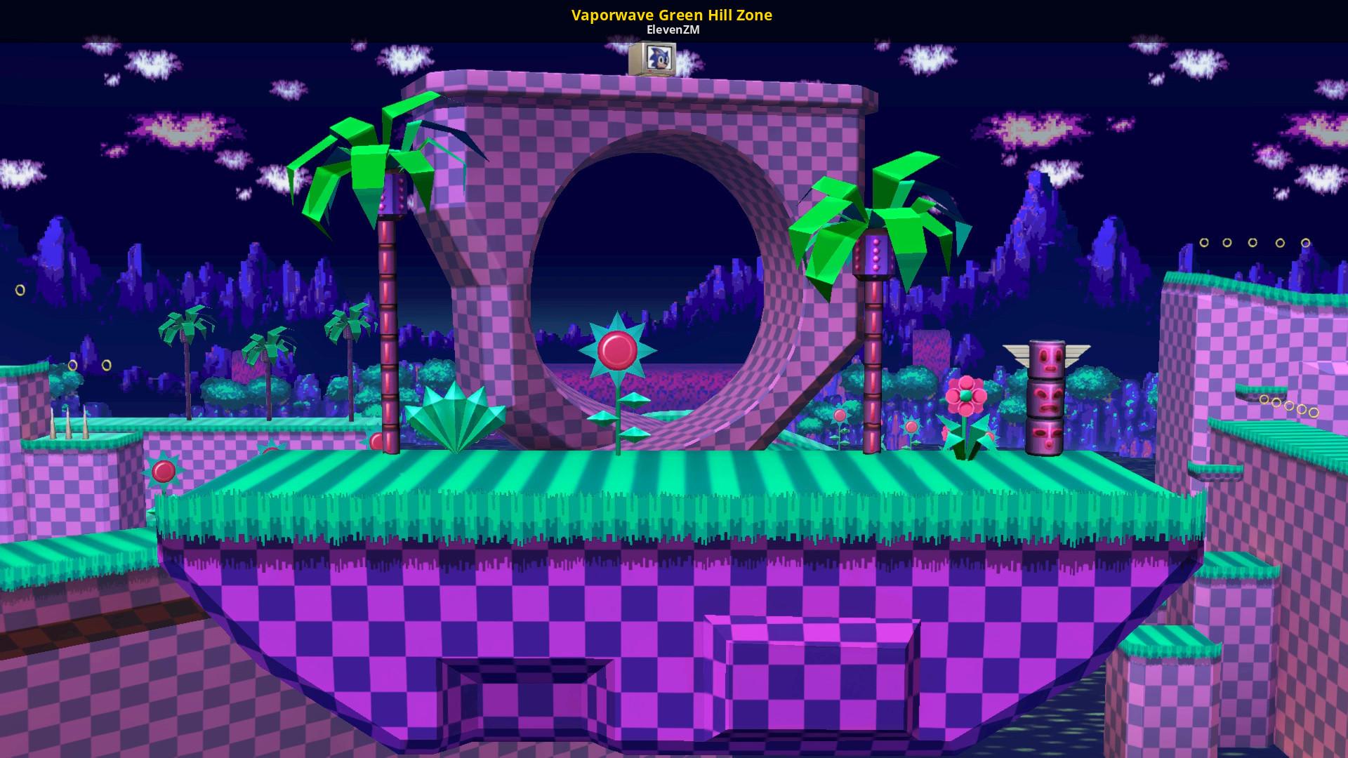 1920x1080 Vaporwave Green Hill Zone [Super Smash Bros. Ultimate] [Mods]