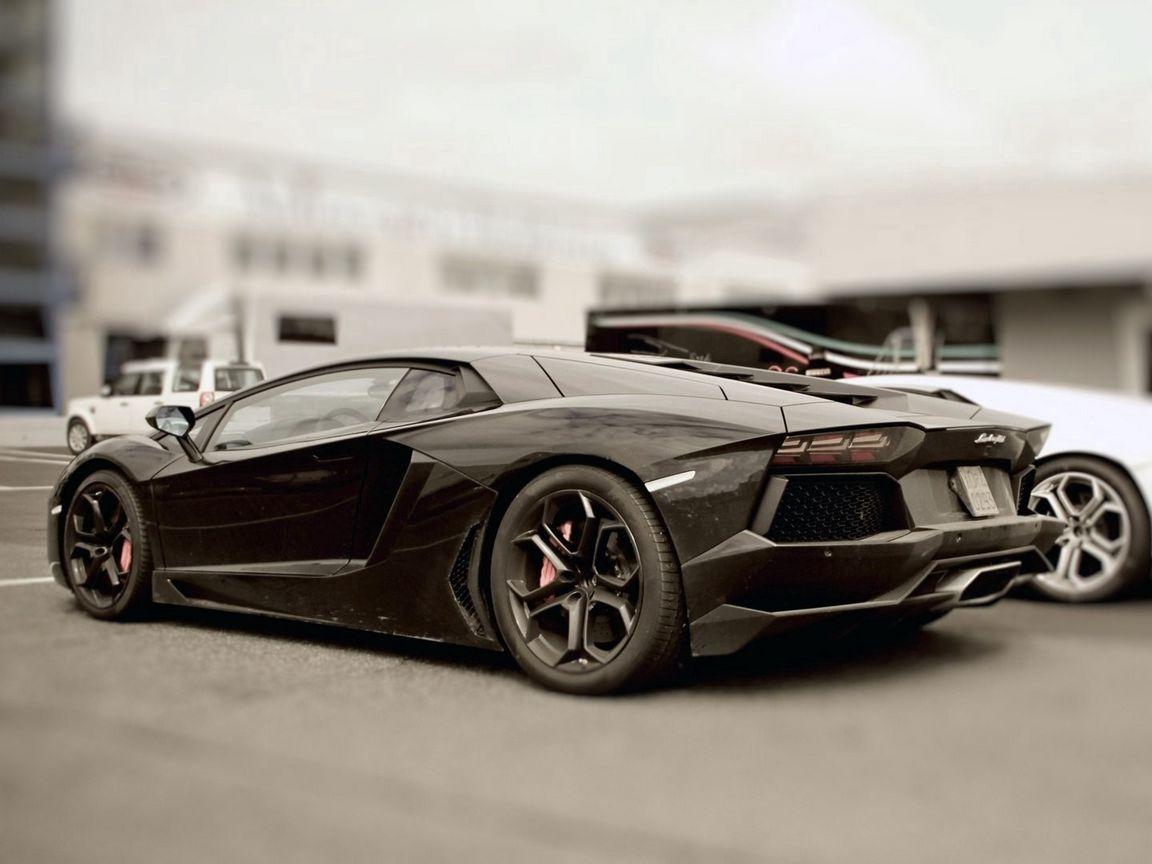 1152x864 Download wallpaper 1152x864 black, stylish, cars, lamborghini standard 4:3 HD background
